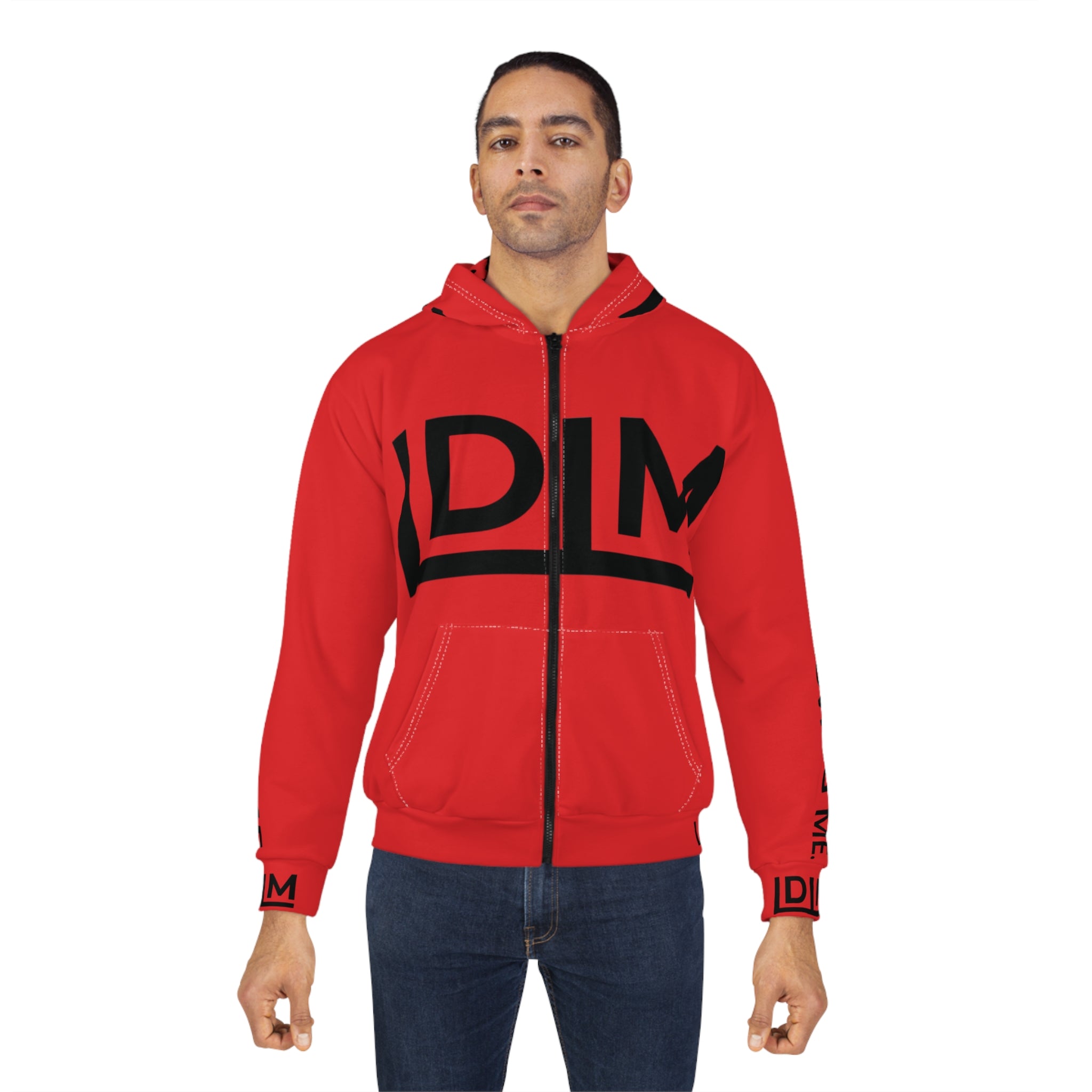 Love Died Loving Me - Unisex Horiz Logo Zip Jacket (Red/Black)