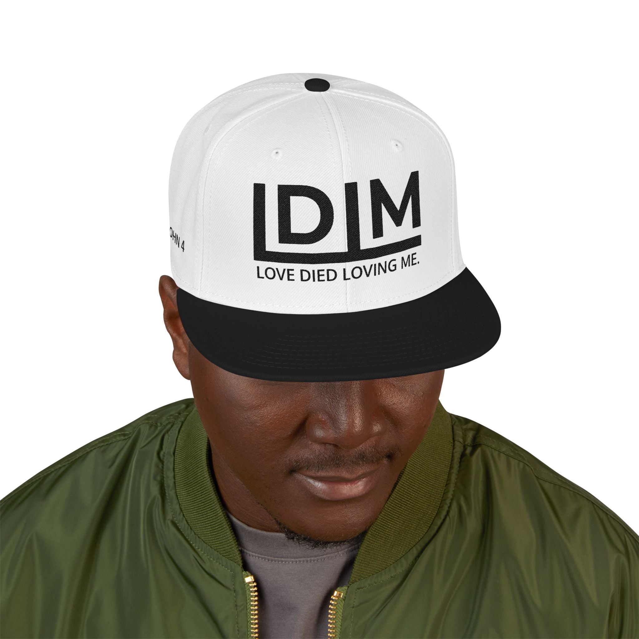 Love Died Loving Me - Embroidered Snapback Cap (Black Logo)