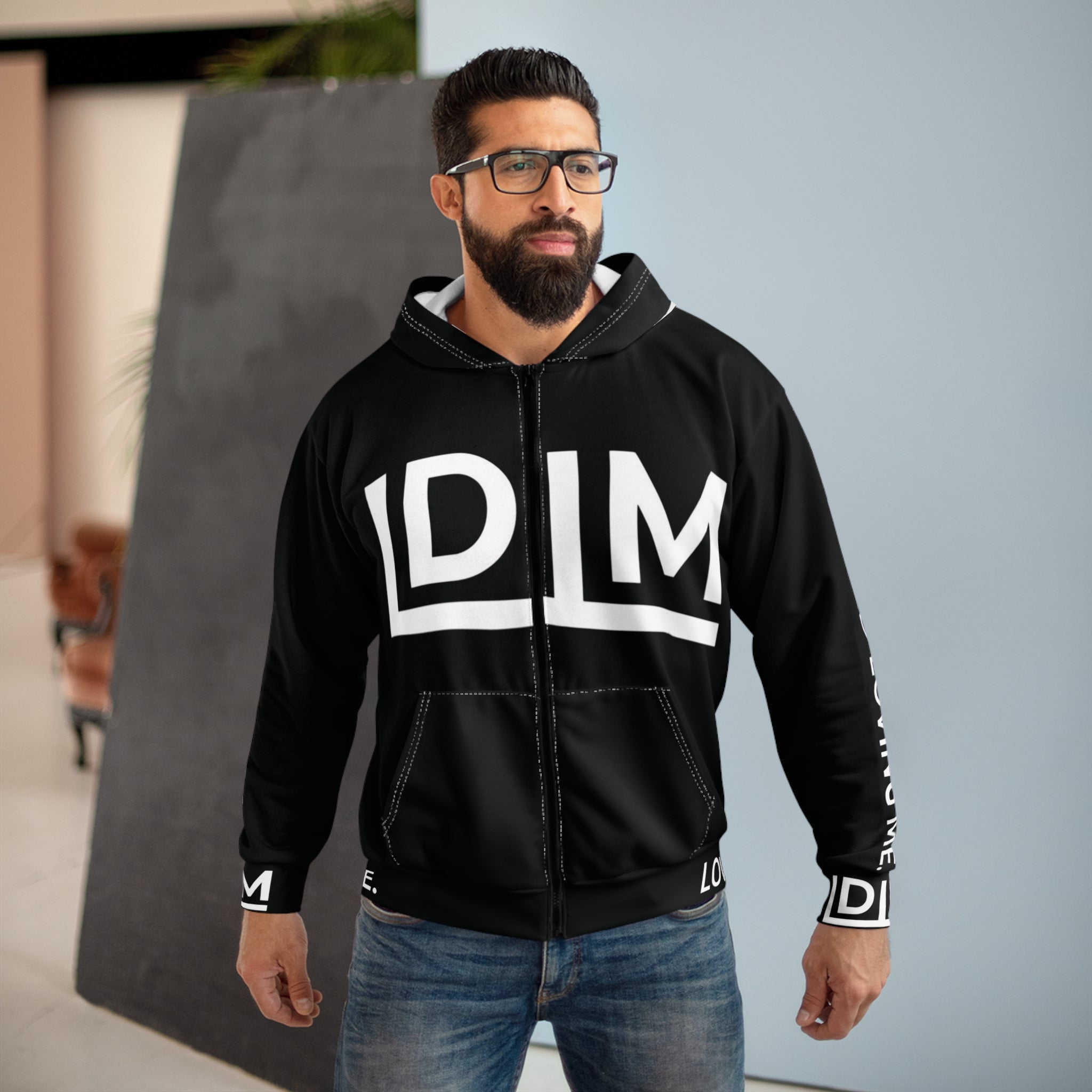 Love Died Loving Me - Unisex Horiz Logo Zip Jacket (Black)