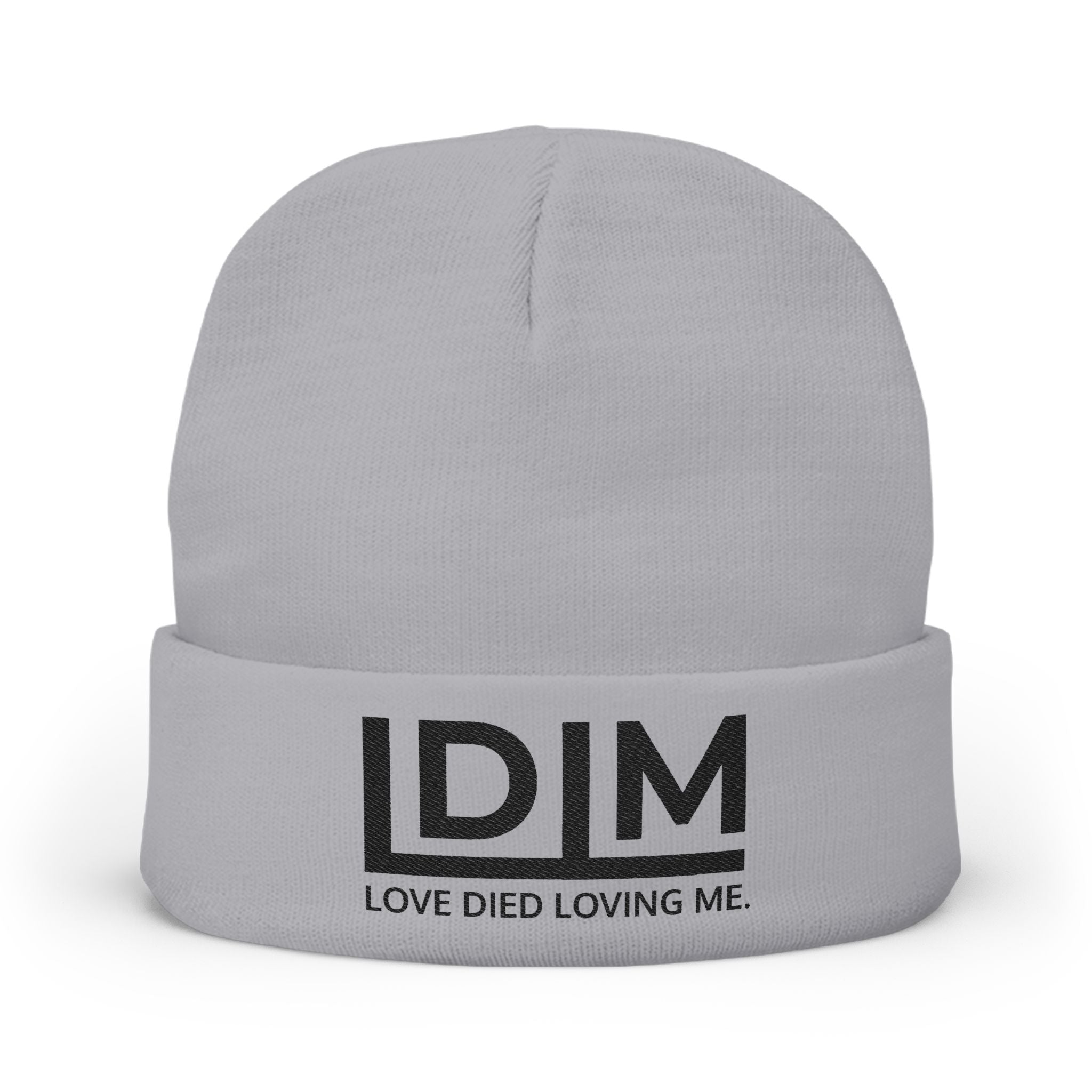 Love Died Loving Me - Embroidered Beanie (Black Logo)