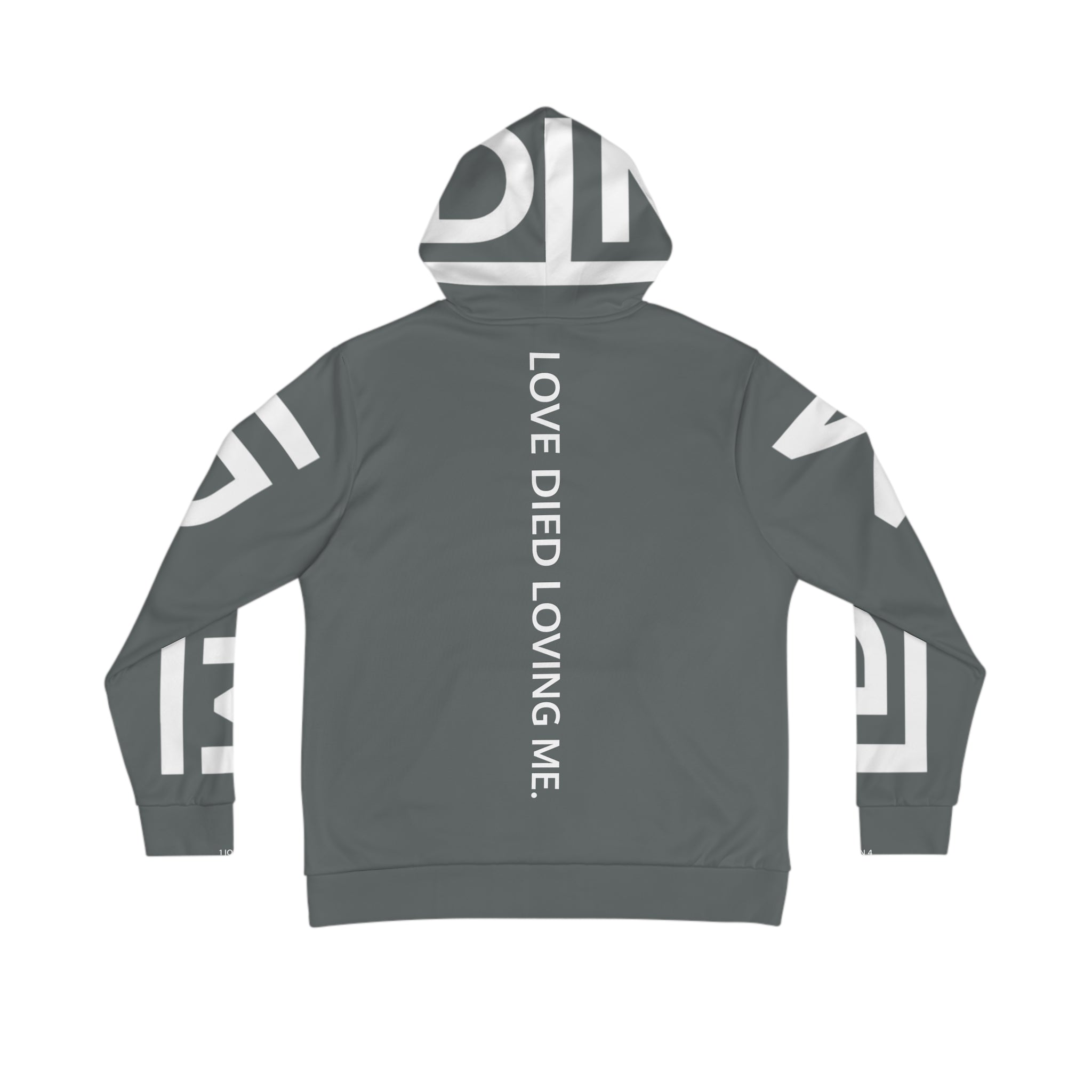 Love Died Loving Me - Unisex Logo Hoodie (Grey/White)