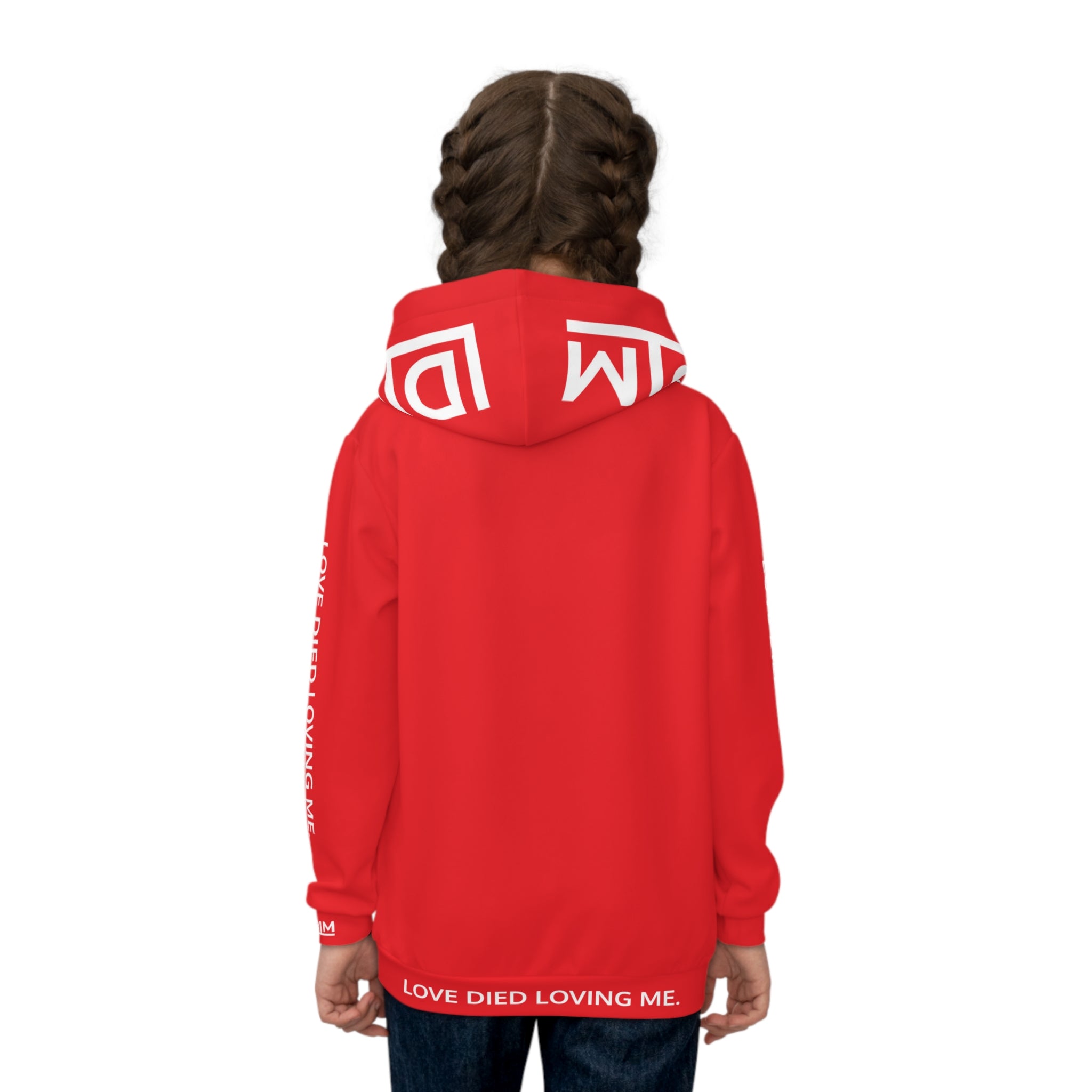 Love Died Loving Me - Kids Hoodie (Red/White)