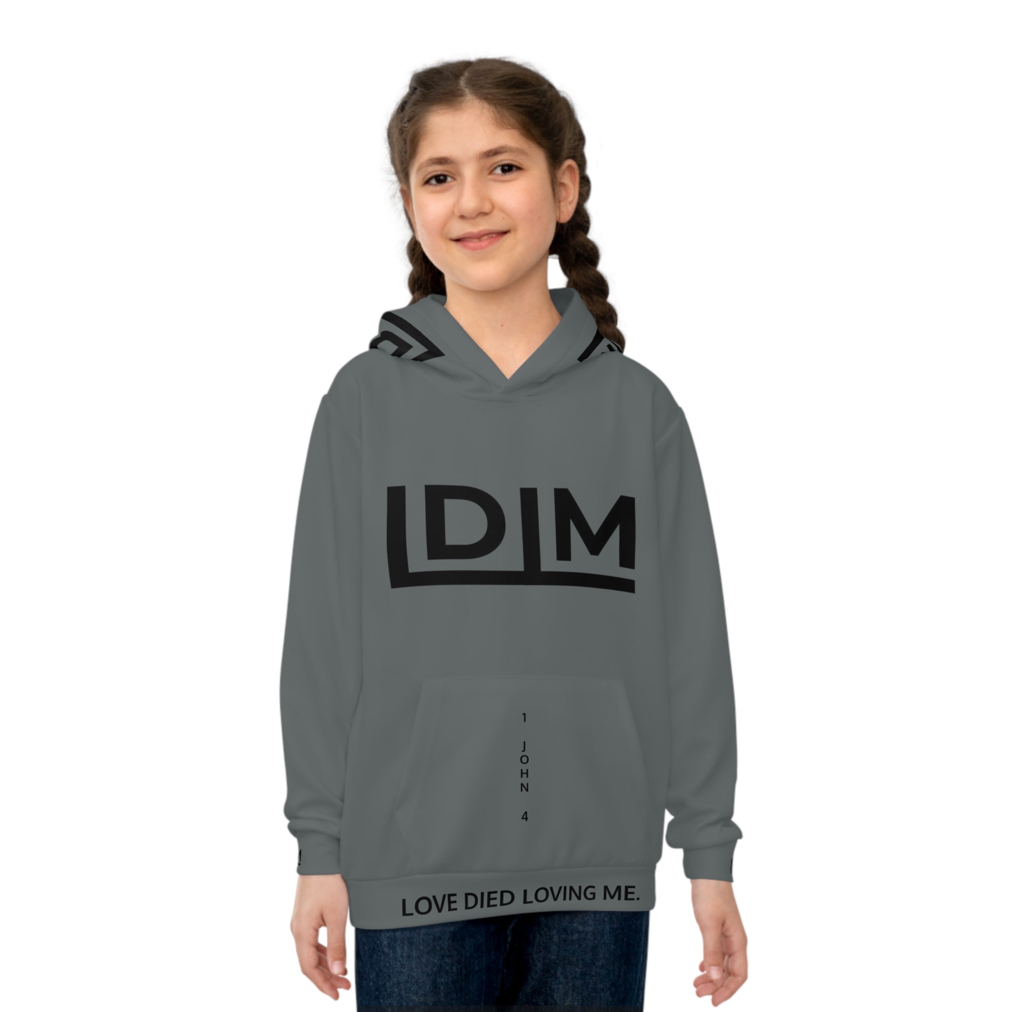Love Died Loving Me - Kids Hoodie (Grey/Black)