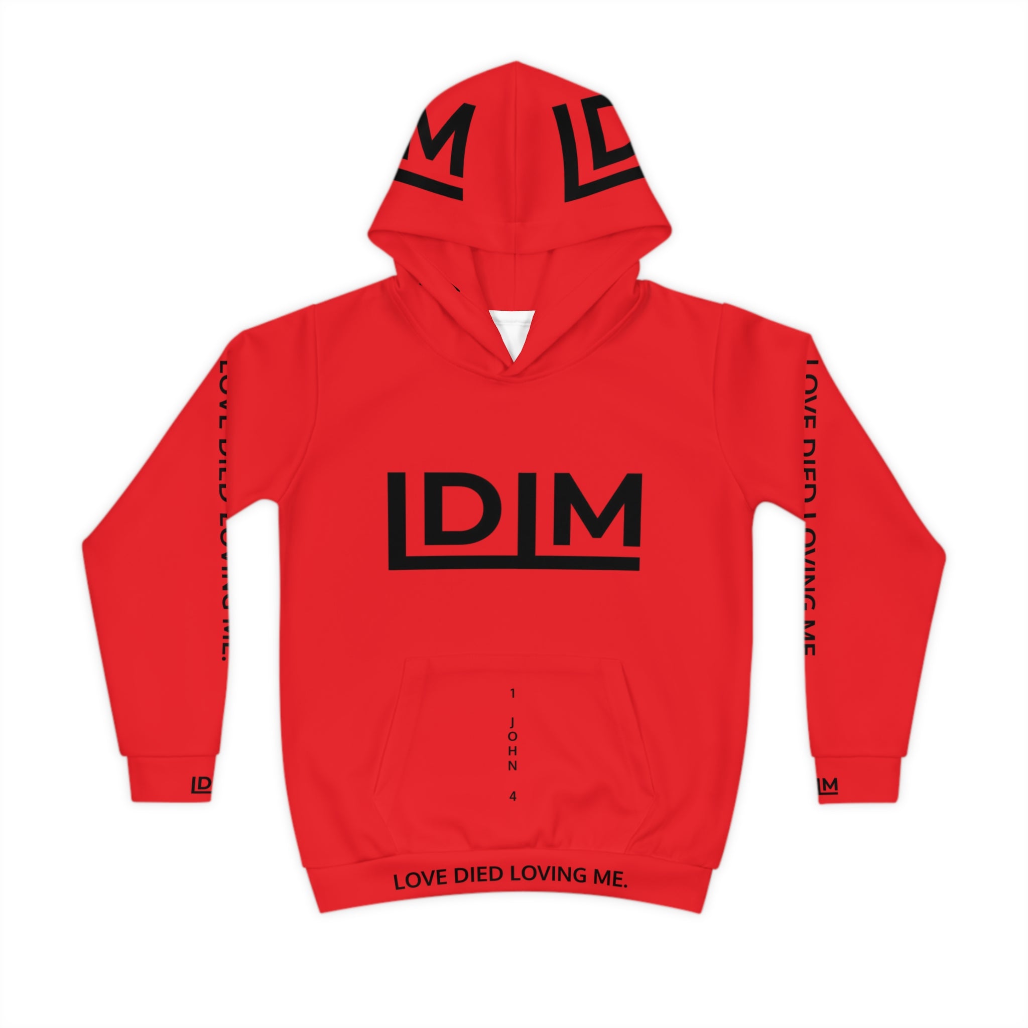 Love Died Loving Me - Kids Hoodie (Red/Black)