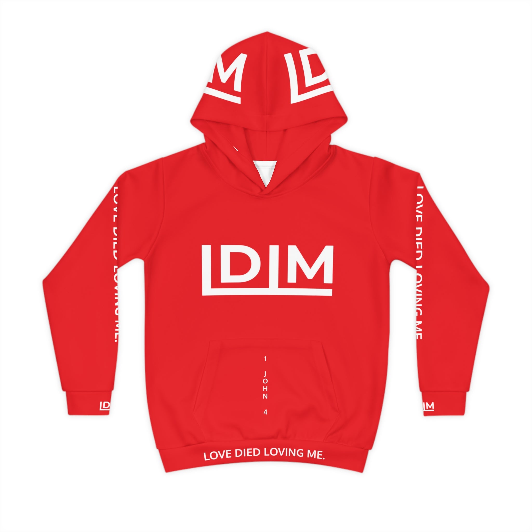 Love Died Loving Me - Kids Hoodie (Red/White)