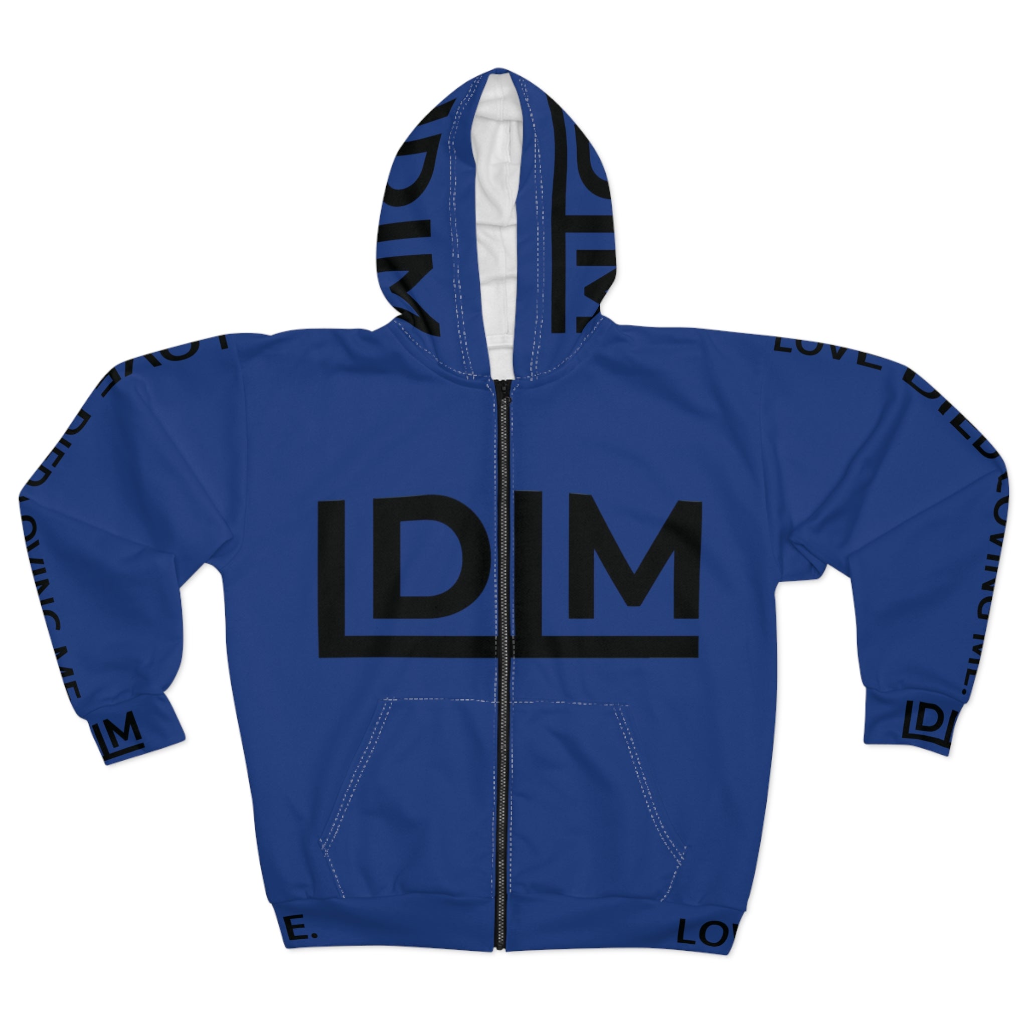 Love Died Loving Me - Unisex Horiz Logo Zip Jacket (Royal Blue/Black)