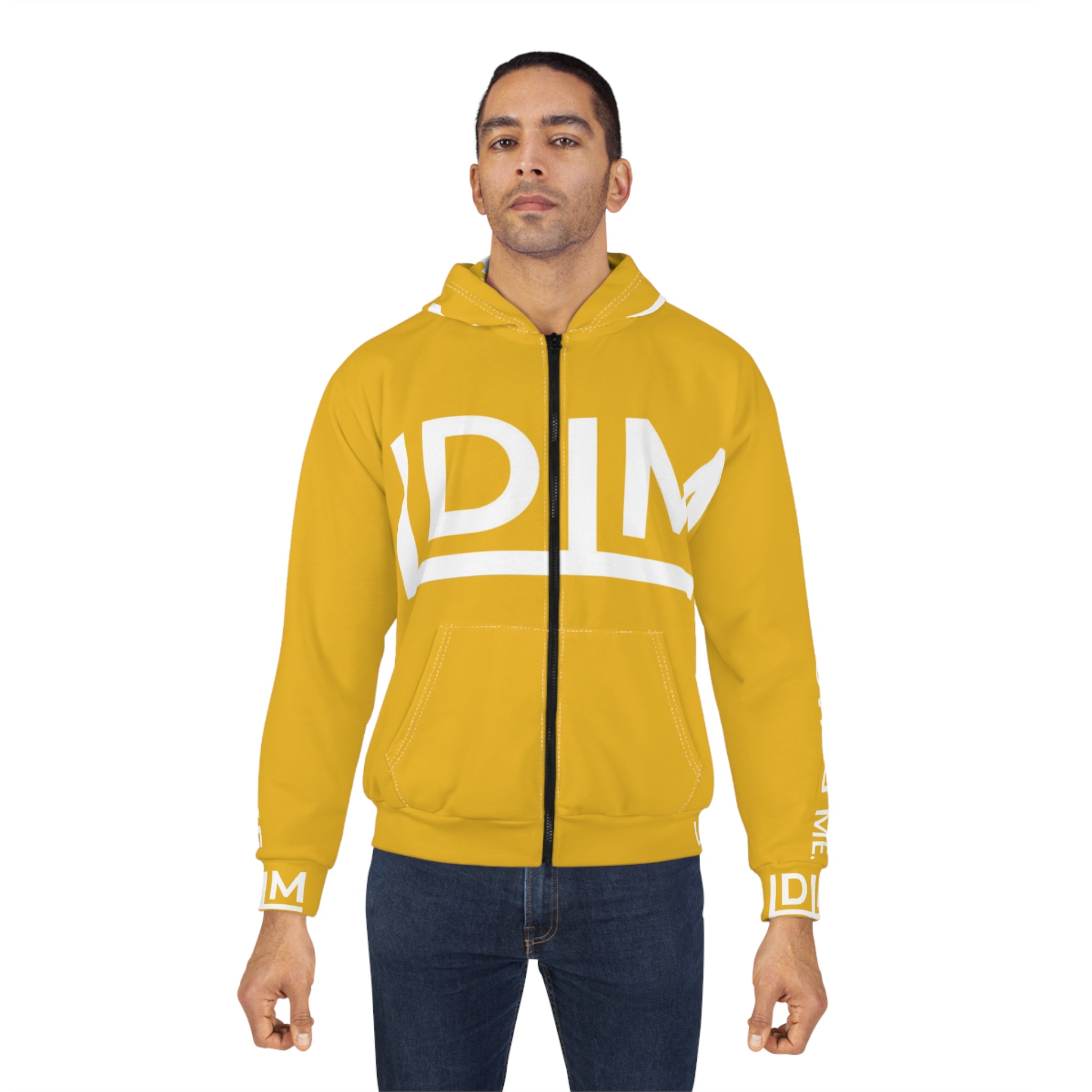 Love Died Loving Me - Unisex Horiz Logo Zip Jacket (Gold/White)
