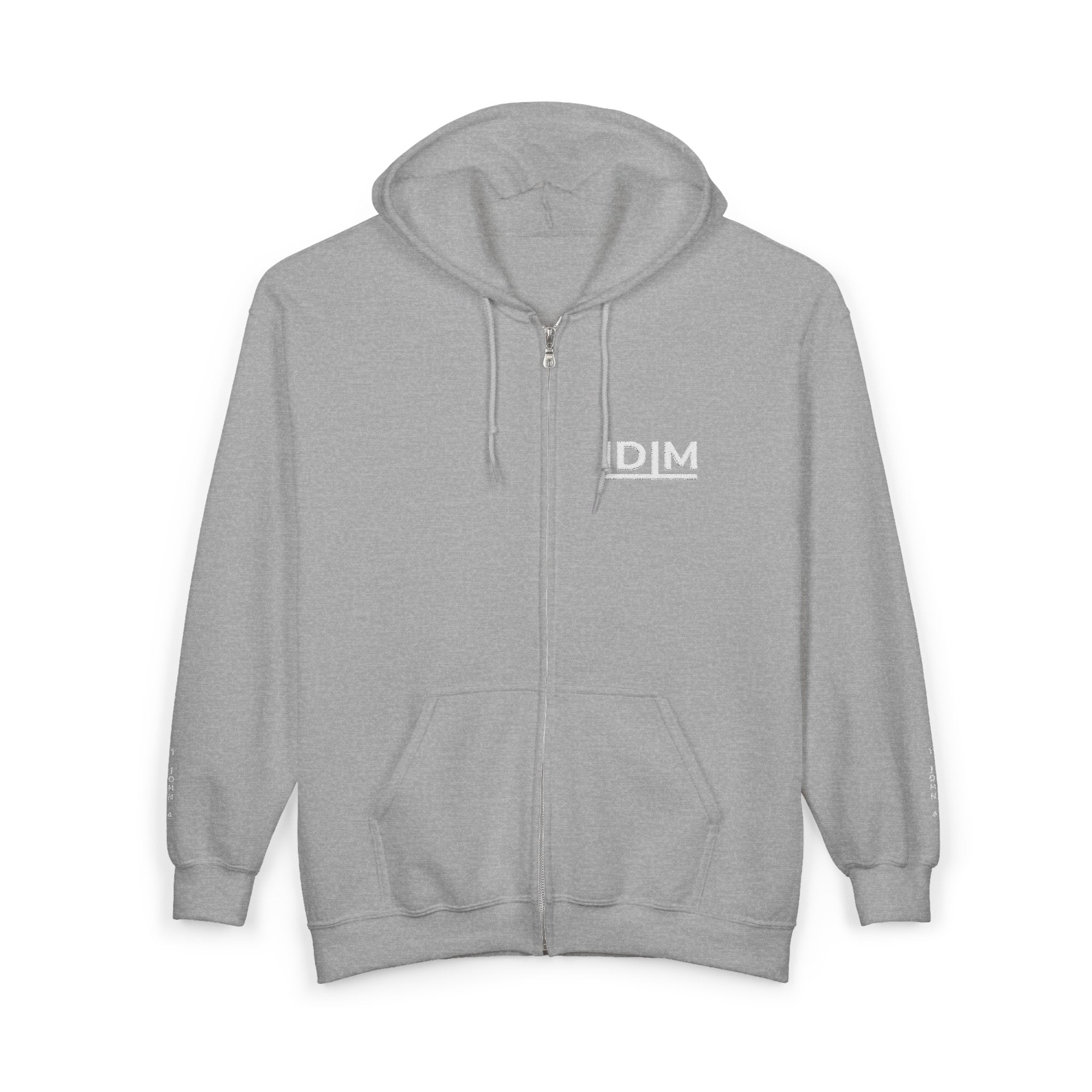 Love Died Loving Me - Embroidered Unisex Zip Hoodie (White Logo)