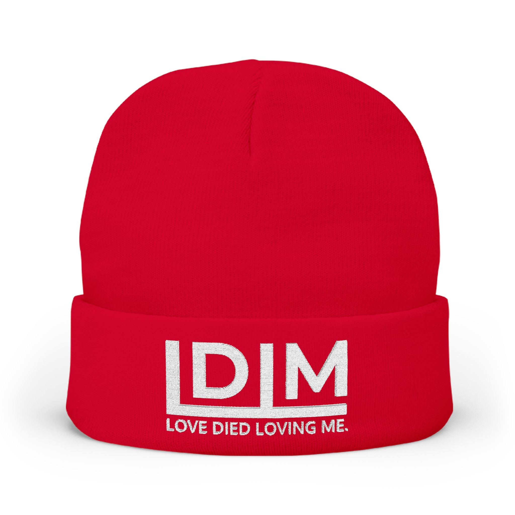 Love Died Loving Me - Embroidered Beanie (White Logo)