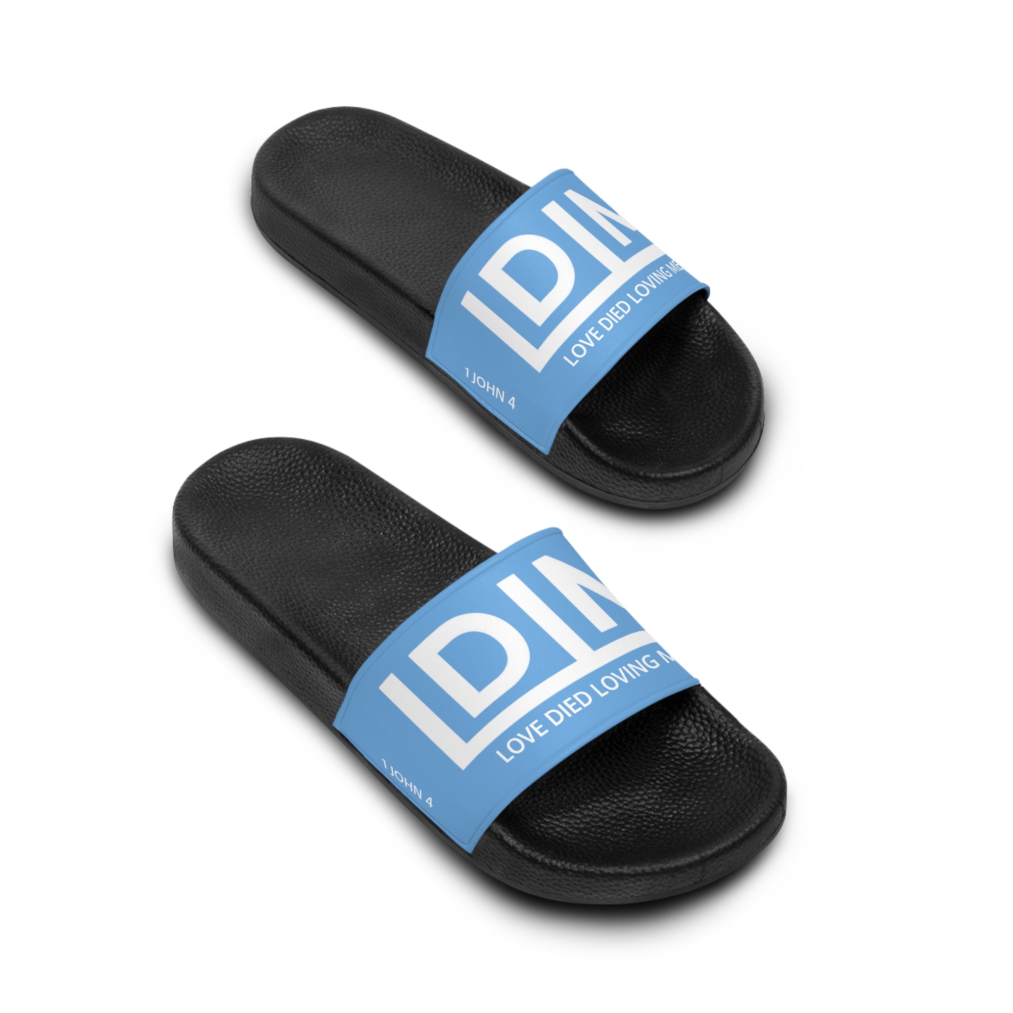 Love Died Loving Me - Women's Slides (Baby Blue)