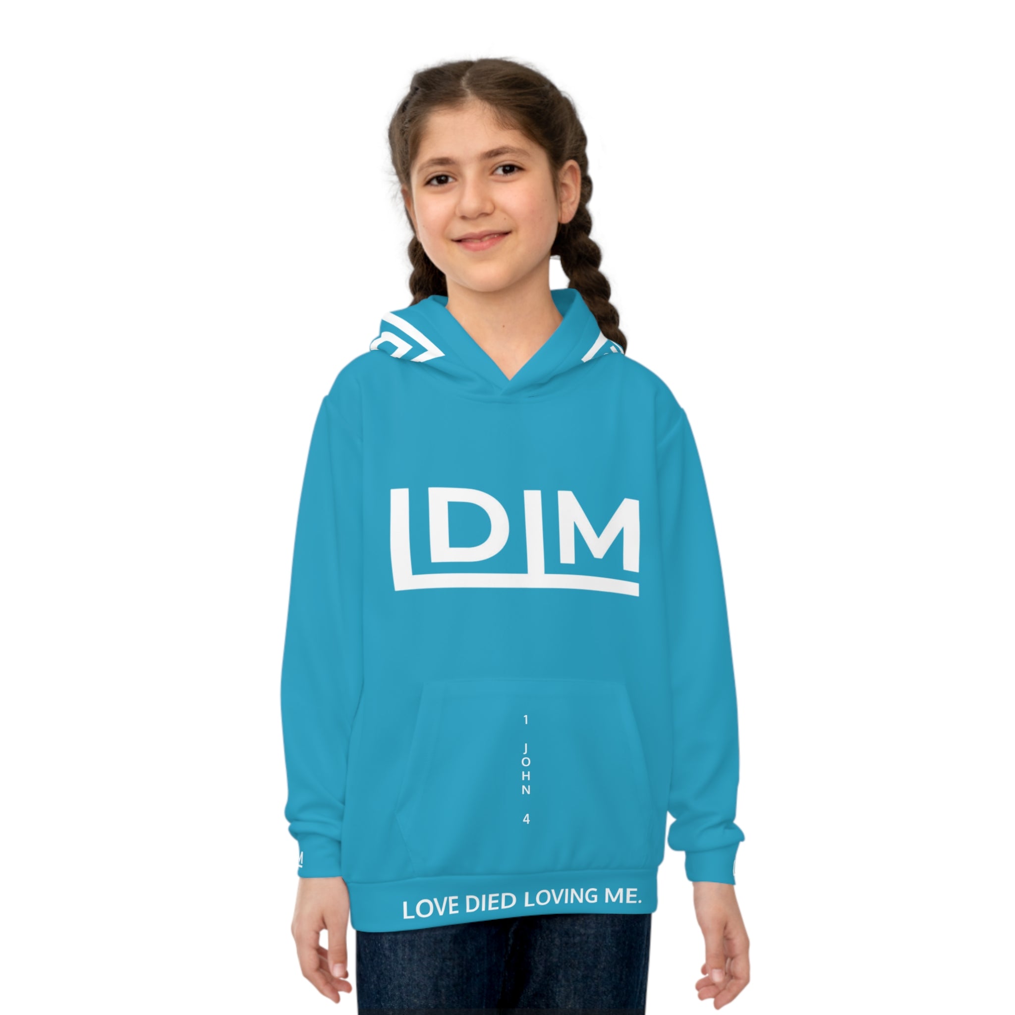 Love Died Loving Me - Kids Hoodie (Turquoise)
