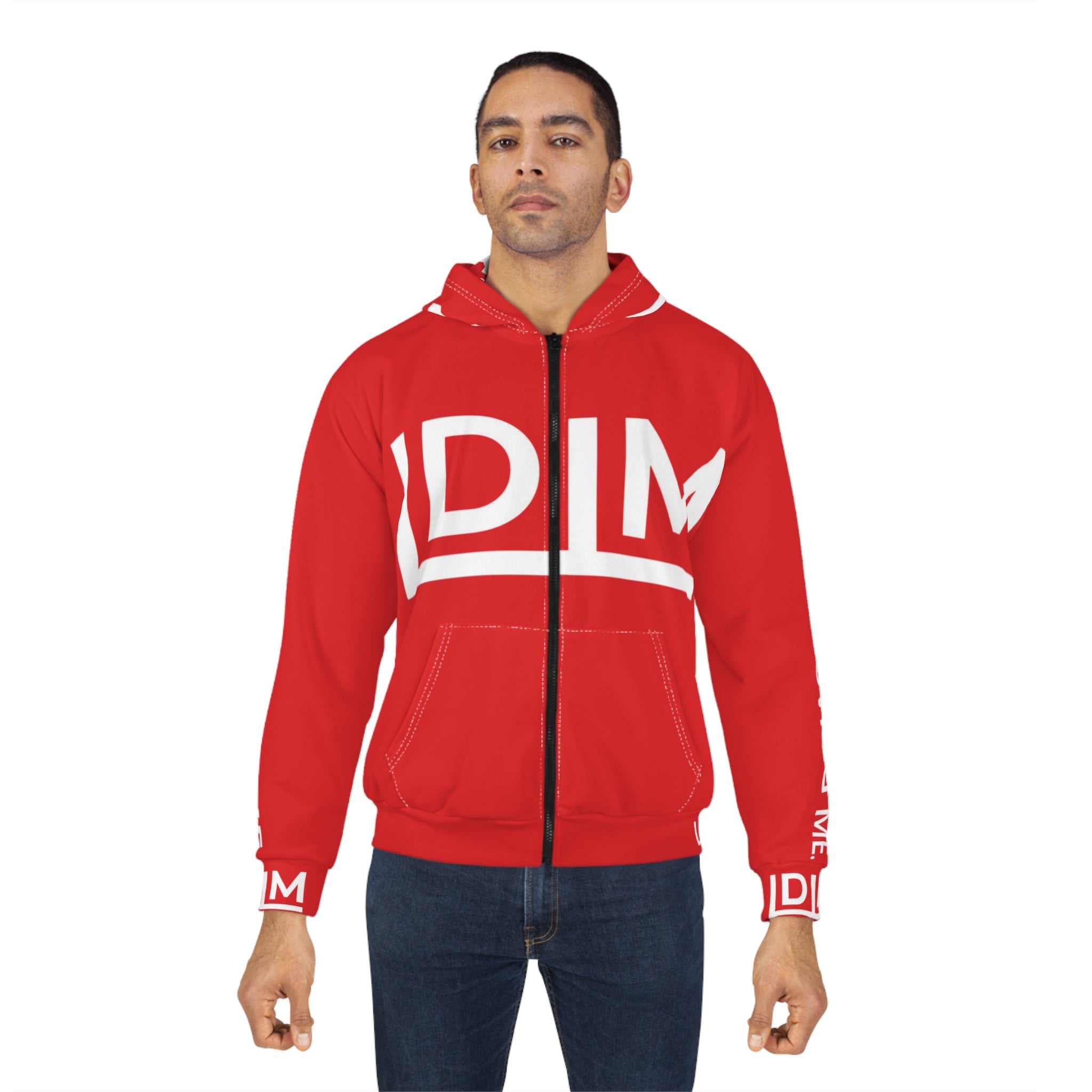 Love Died Loving Me - Unisex Horiz Logo Zip Jacket (Red/White)