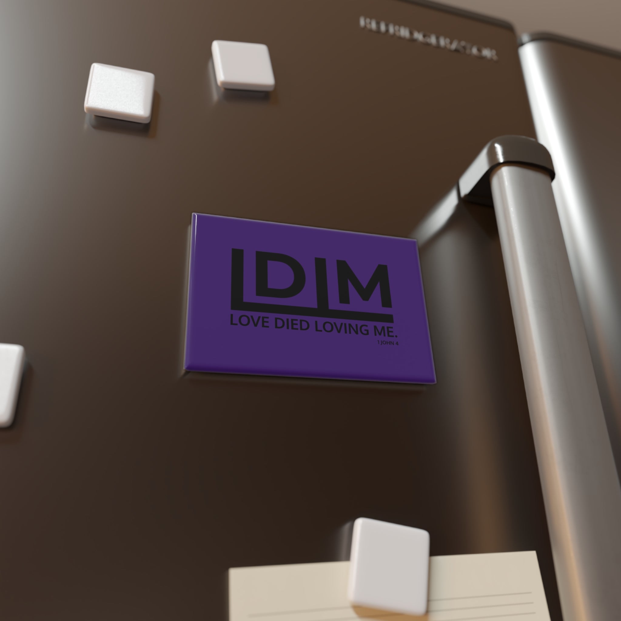 Love Died Loving Me - Fridge Magnet (Violet/Black)