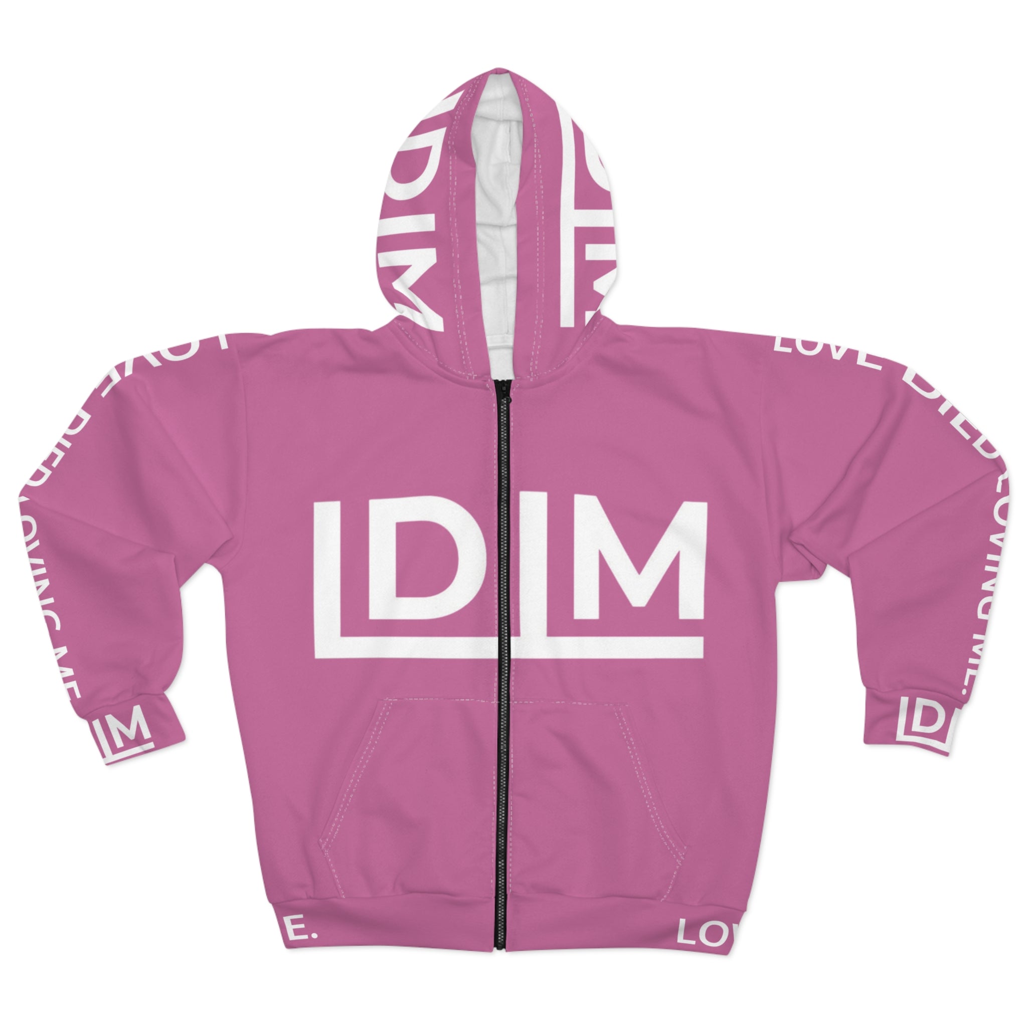 Love Died Loving Me - Women's Horiz Logo Zip Jacket (Pink)