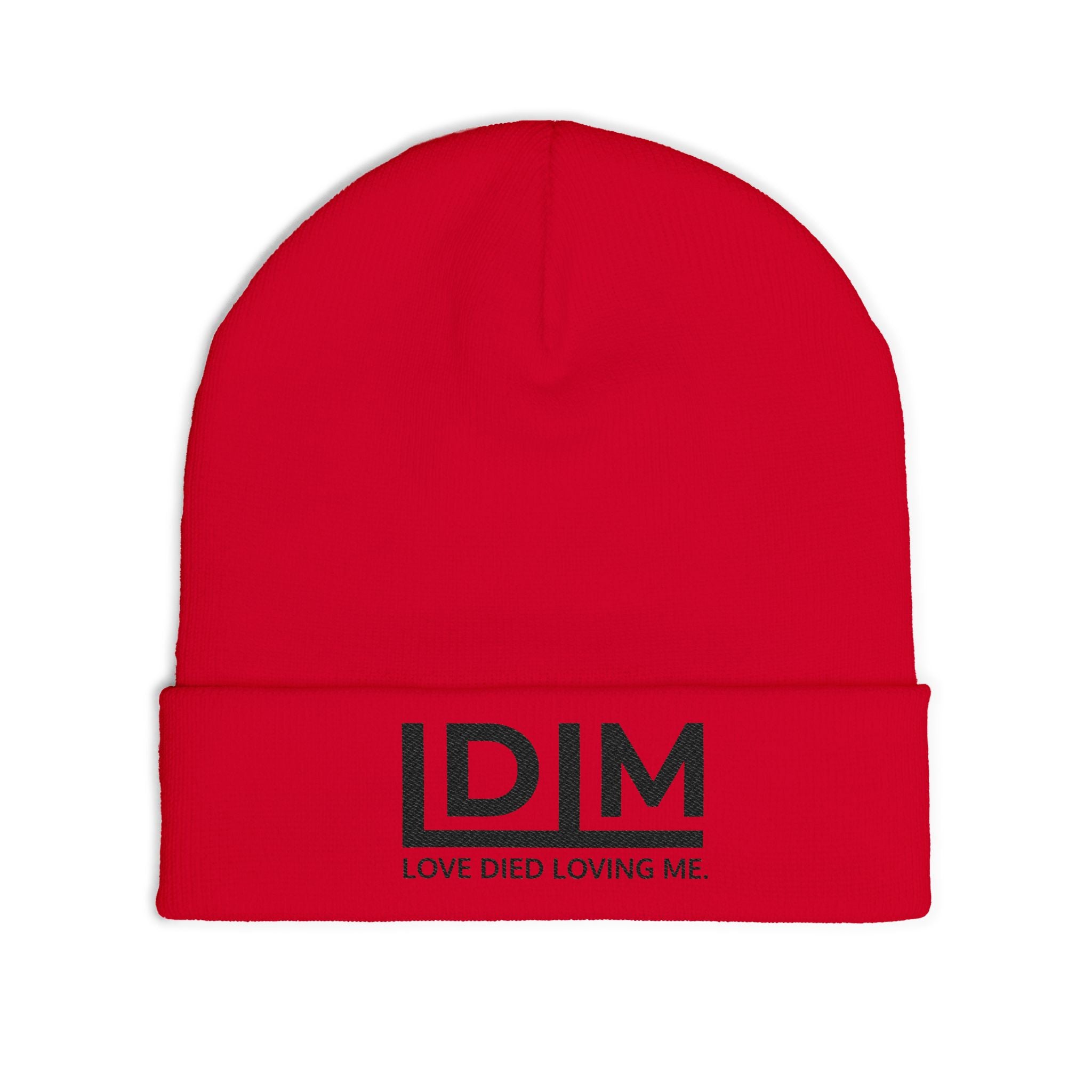 Love Died Loving Me - Embroidered Beanie (Black Logo)
