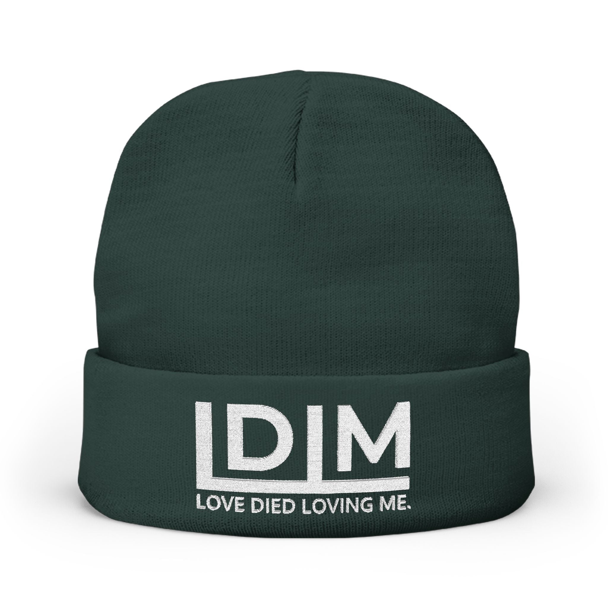 Love Died Loving Me - Embroidered Beanie (White Logo)