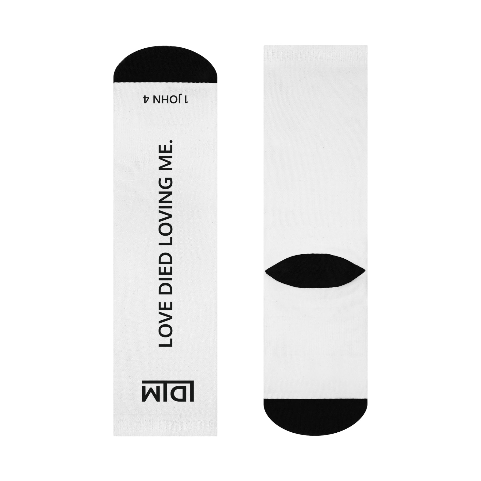 Love Died Loving Me - Crew Socks (White/Black)