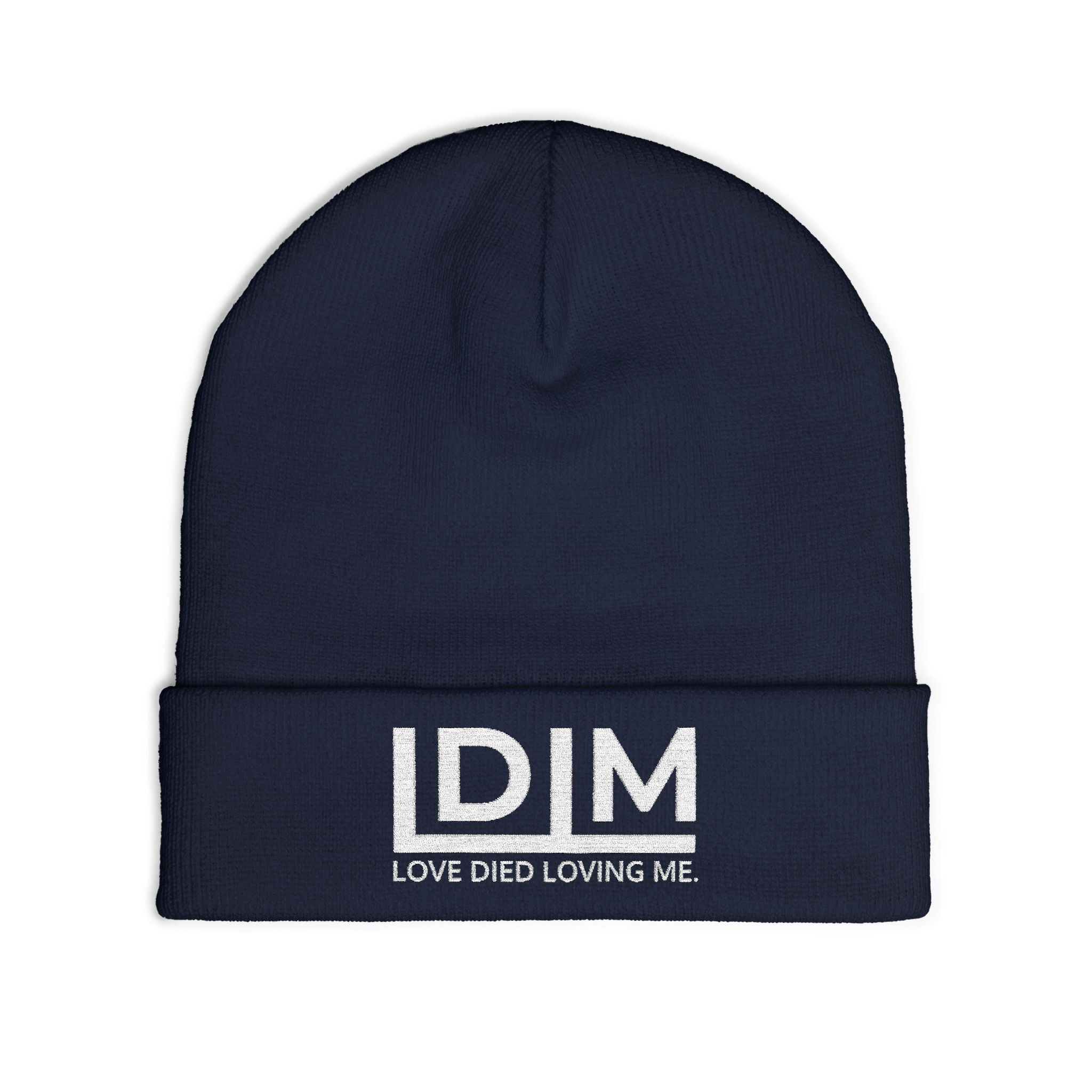 Love Died Loving Me - Embroidered Beanie (White Logo)