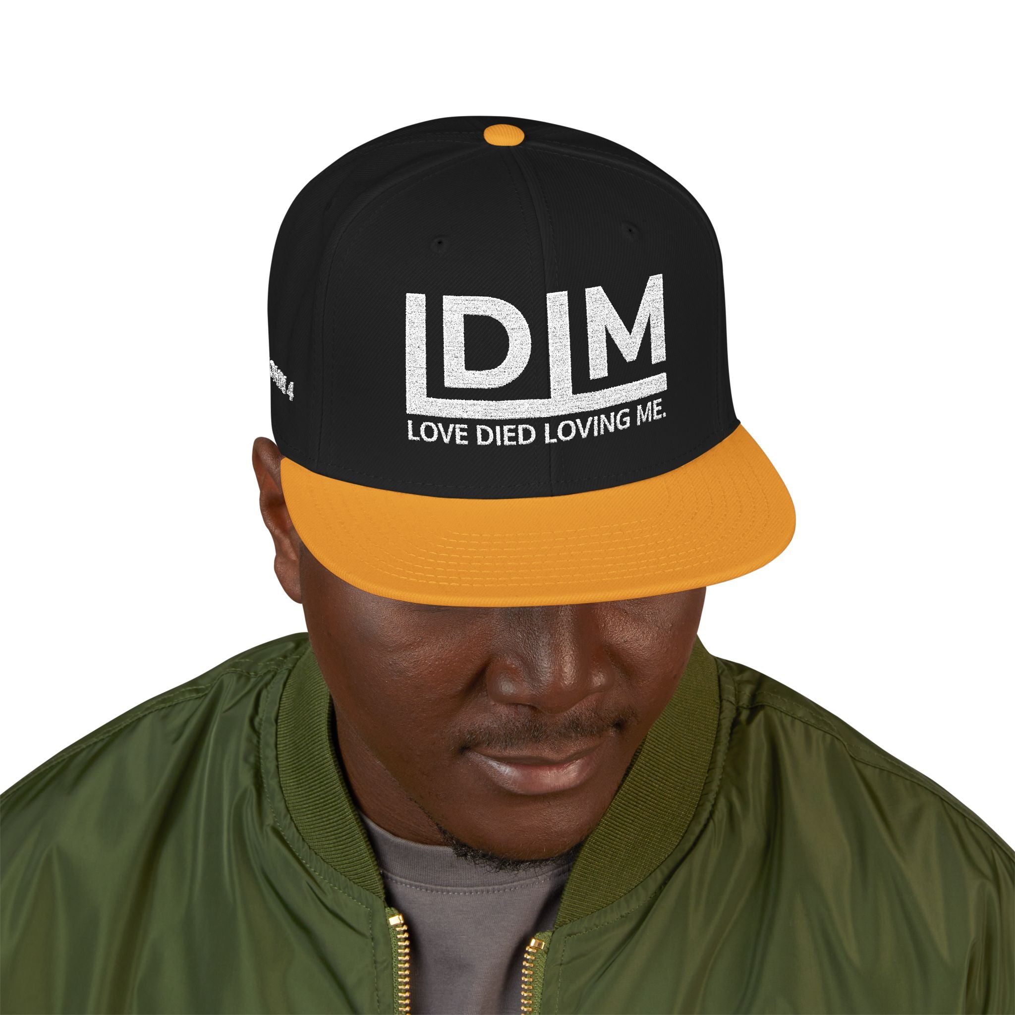 Love Died Loving Me - Embroidered Snapback Cap (White Logo)