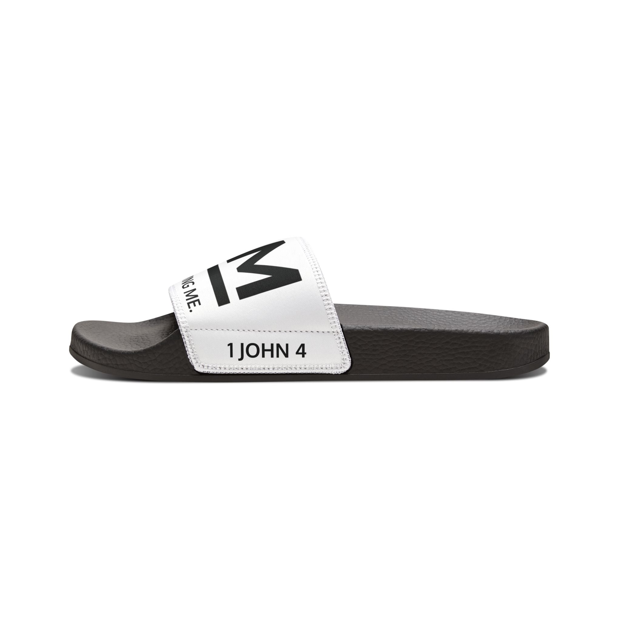 Love Died Loving Me - Men's Removable-Strap Slides (White)