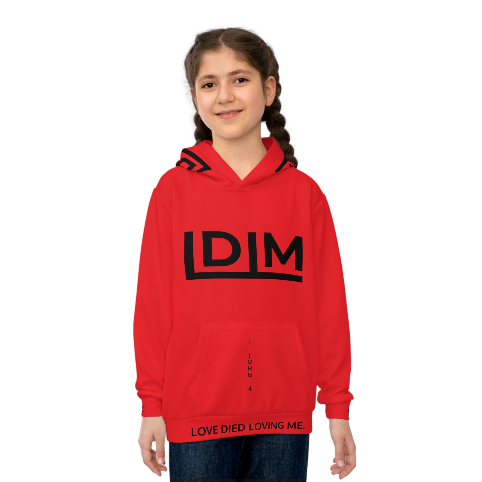 Love Died Loving Me - Kids Hoodie (Red/Black)