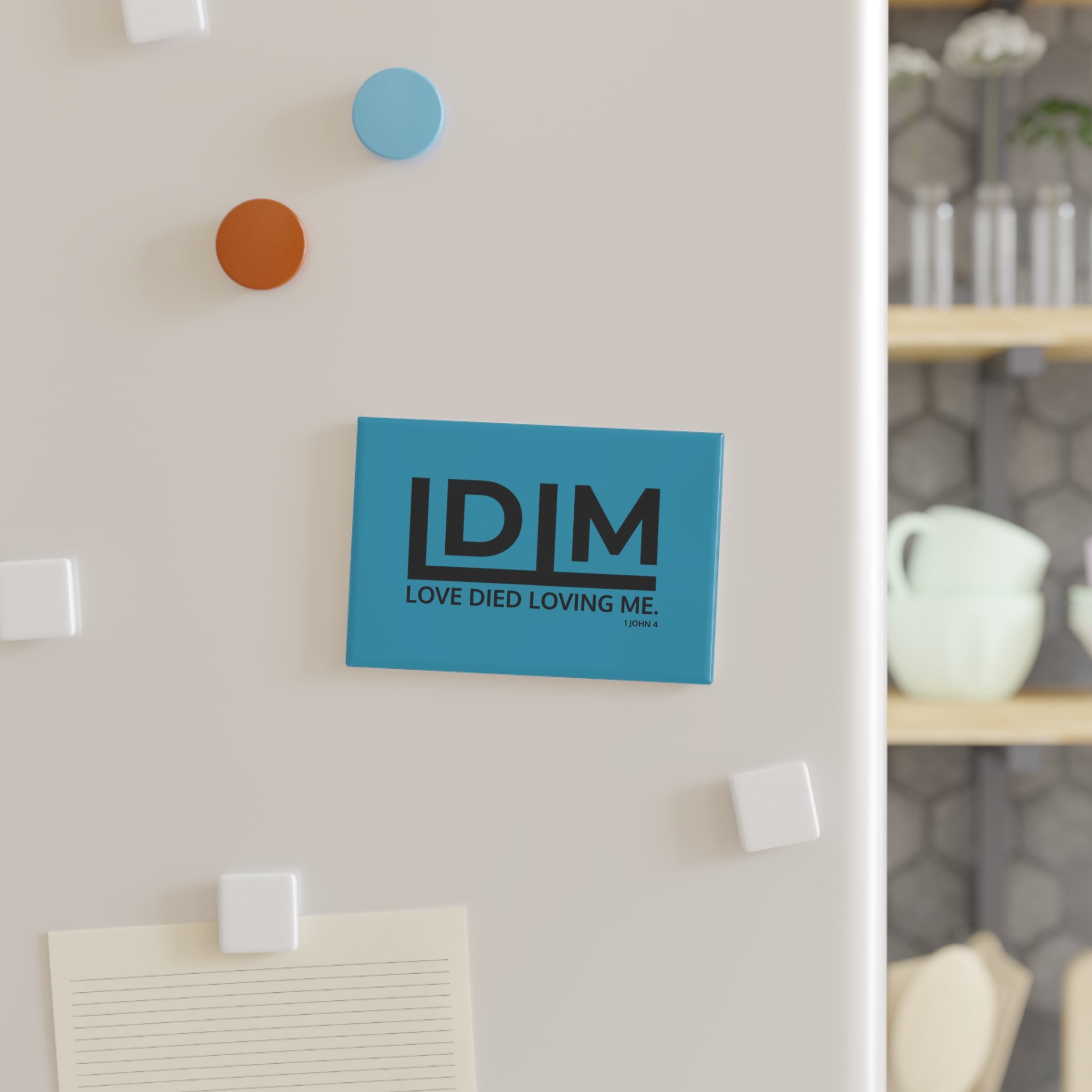 Love Died Loving Me - Fridge Magnet (Turquoise/Black)