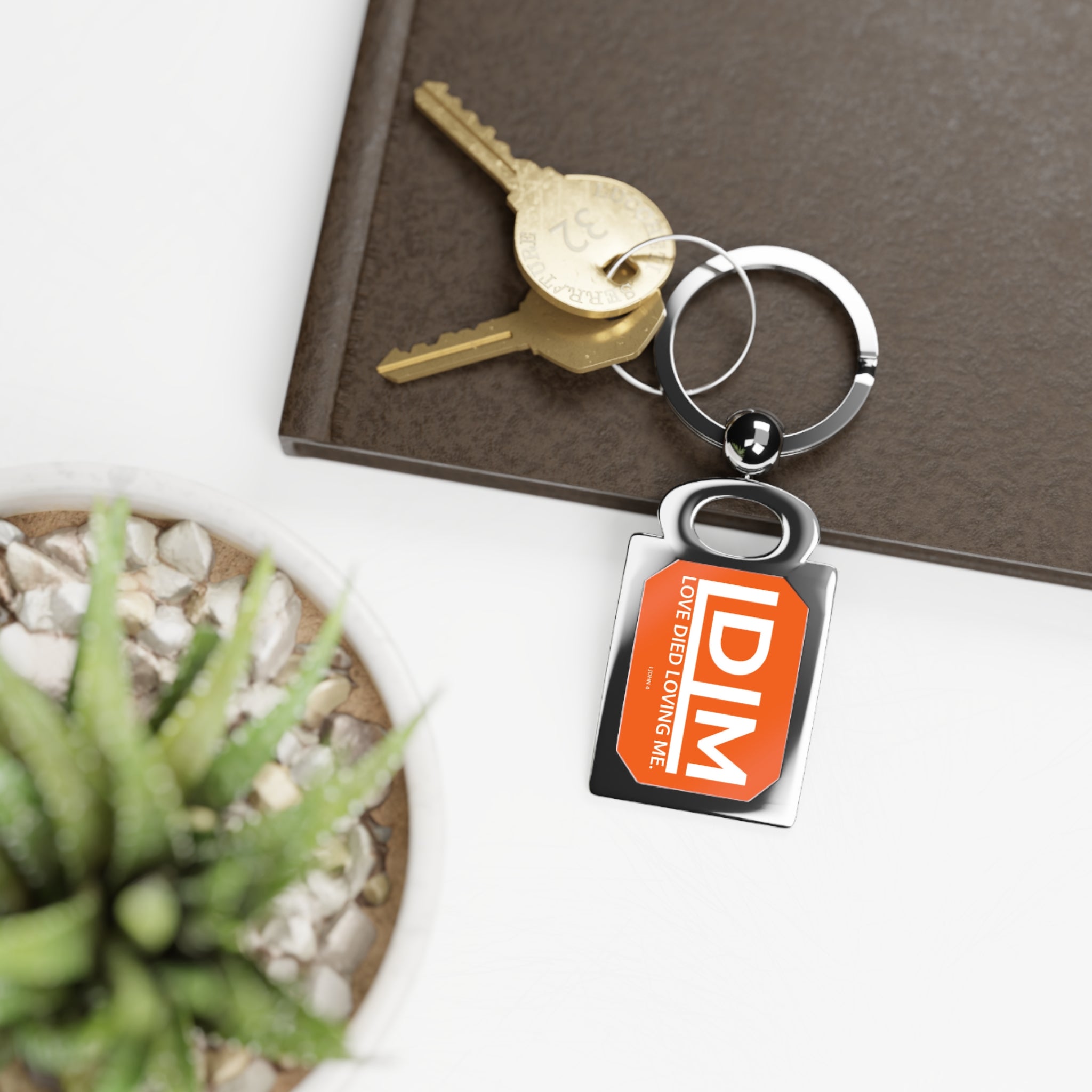 Love Died Loving Me - Keychain (Orange/White)