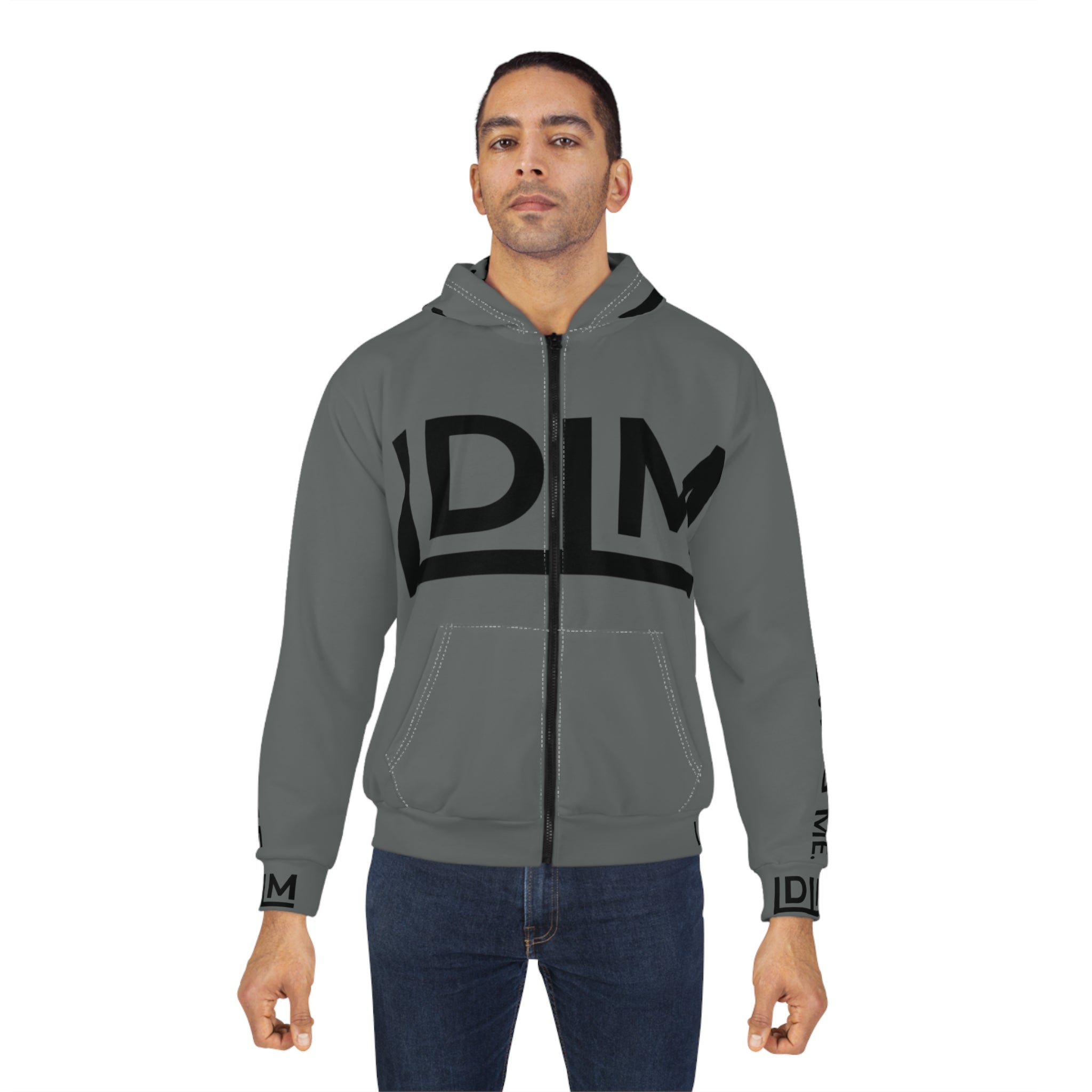 Love Died Loving Me - Unisex Horiz Logo Zip Jacket (Grey/Black)