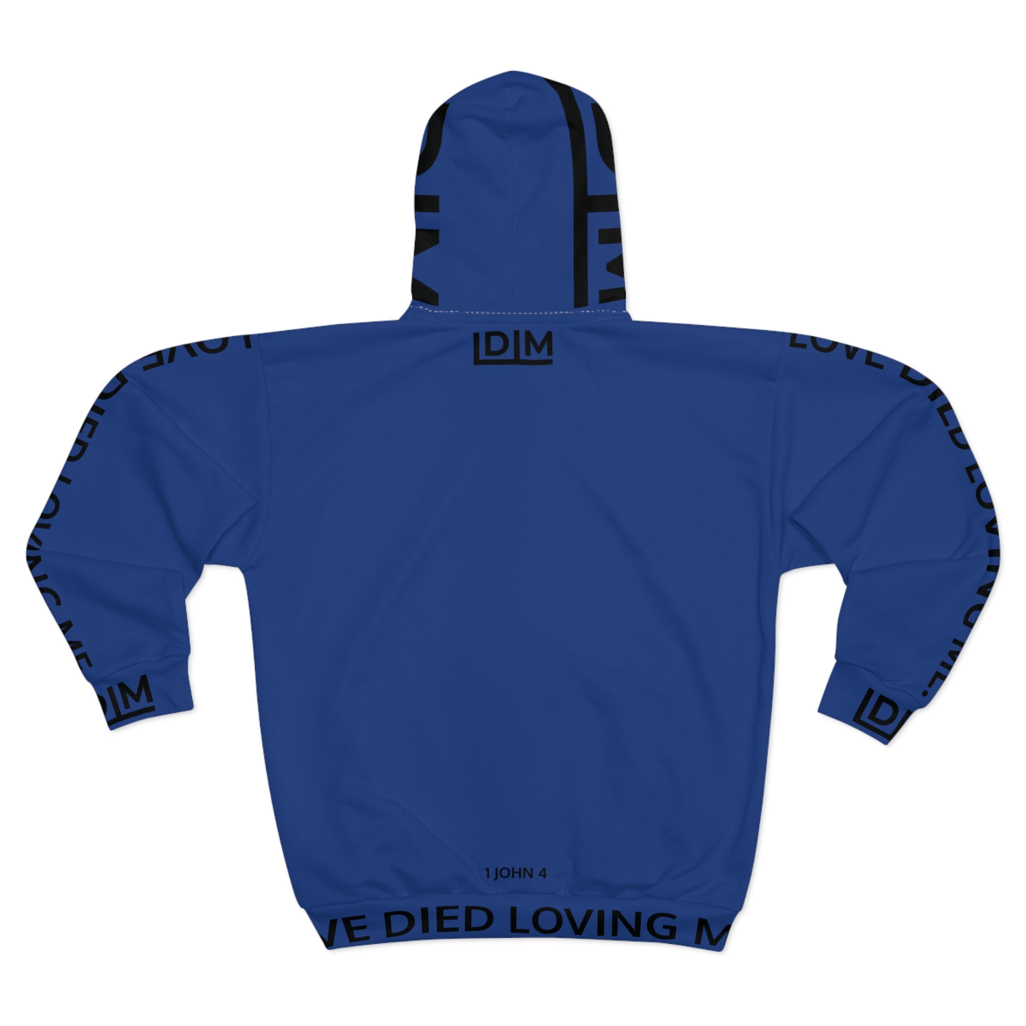 Love Died Loving Me - Unisex Horiz Logo Zip Jacket (Royal Blue/Black)
