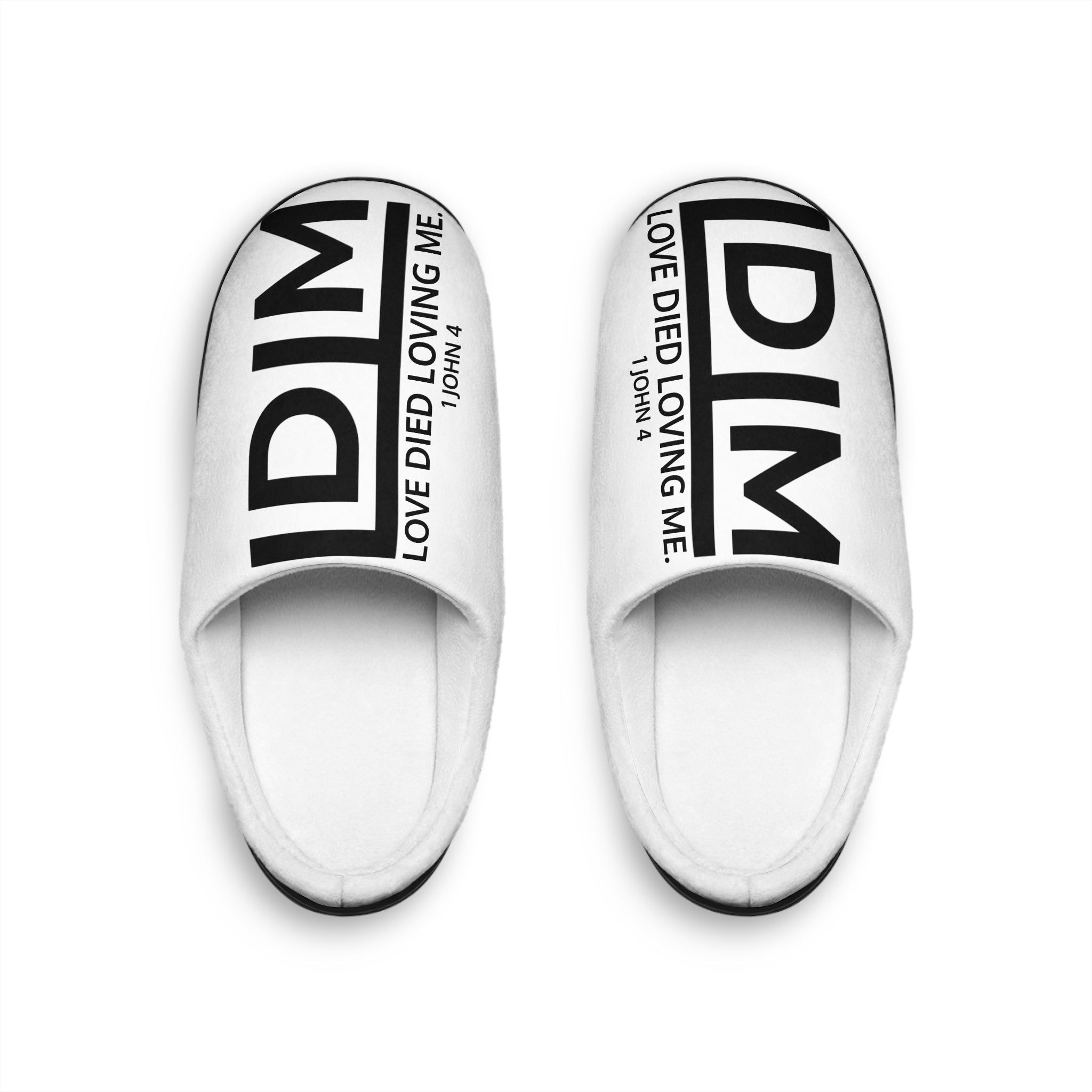 Love Died Loving Me - Women's House Slippers (White/Vert Logo)