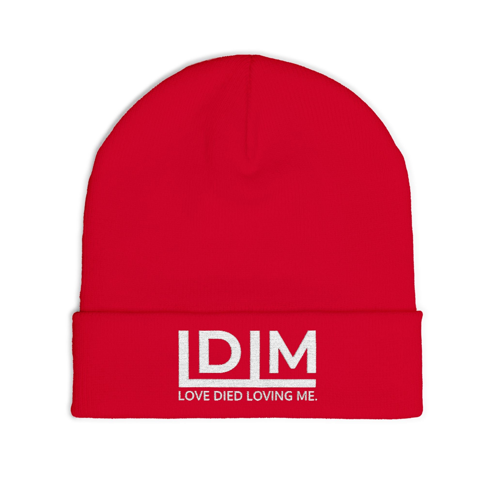 Love Died Loving Me - Embroidered Beanie (White Logo)