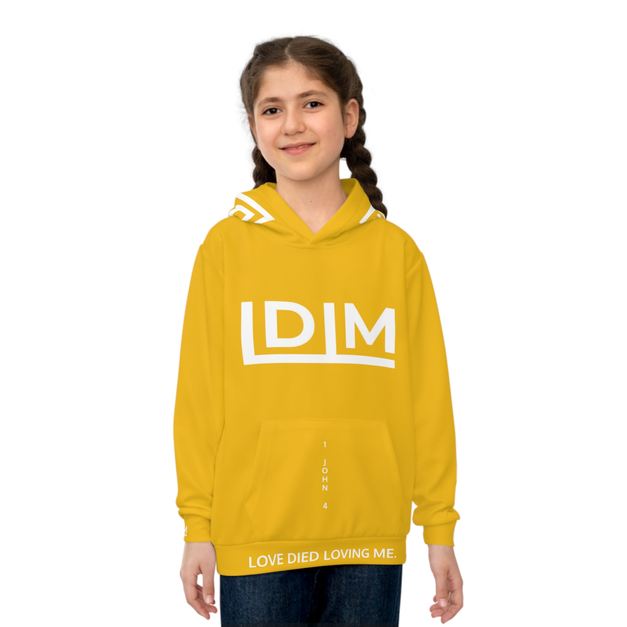 Love Died Loving Me - Kids Hoodie (Gold/White)