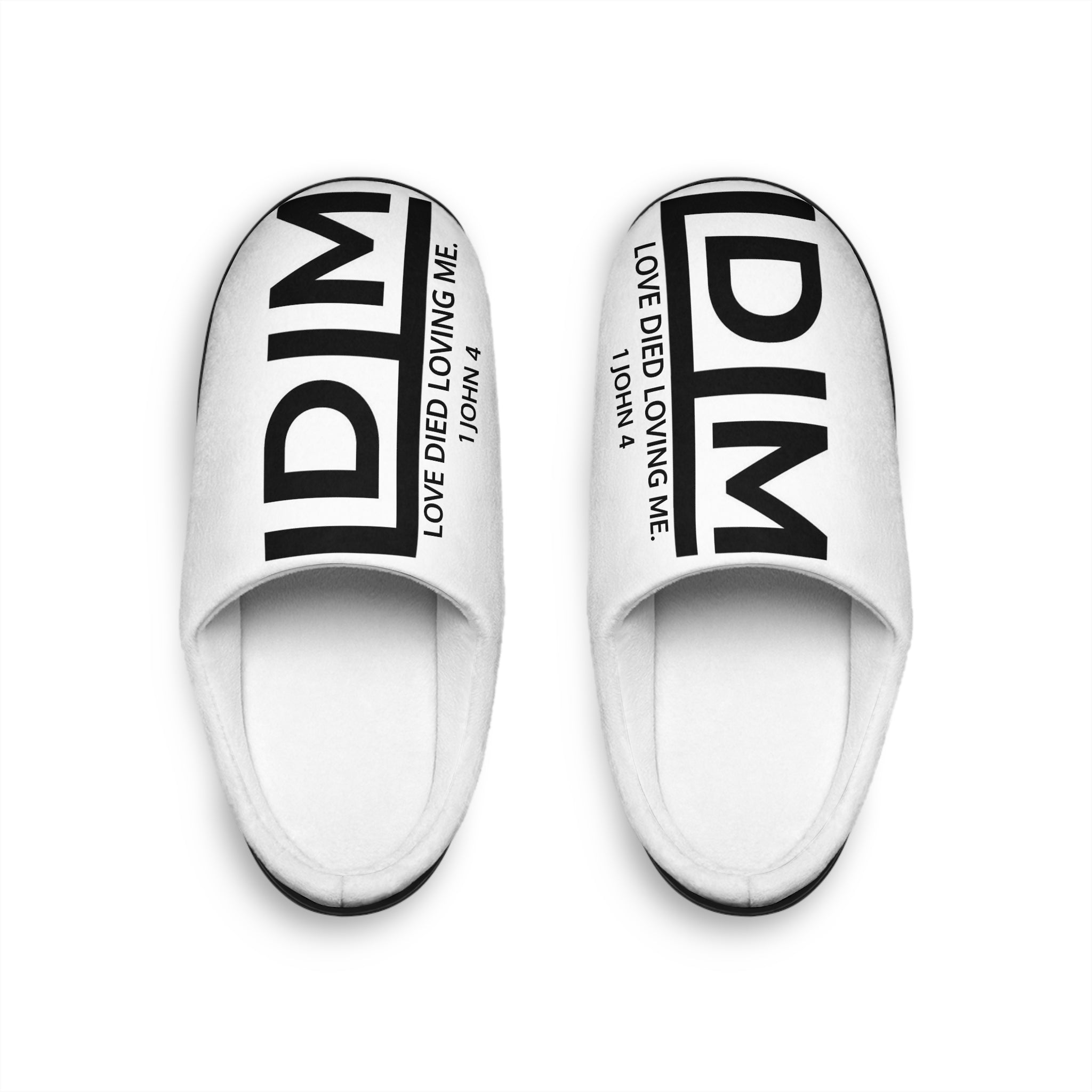 Love Died Loving Me - Men's House Slippers (White/Vert Logo)