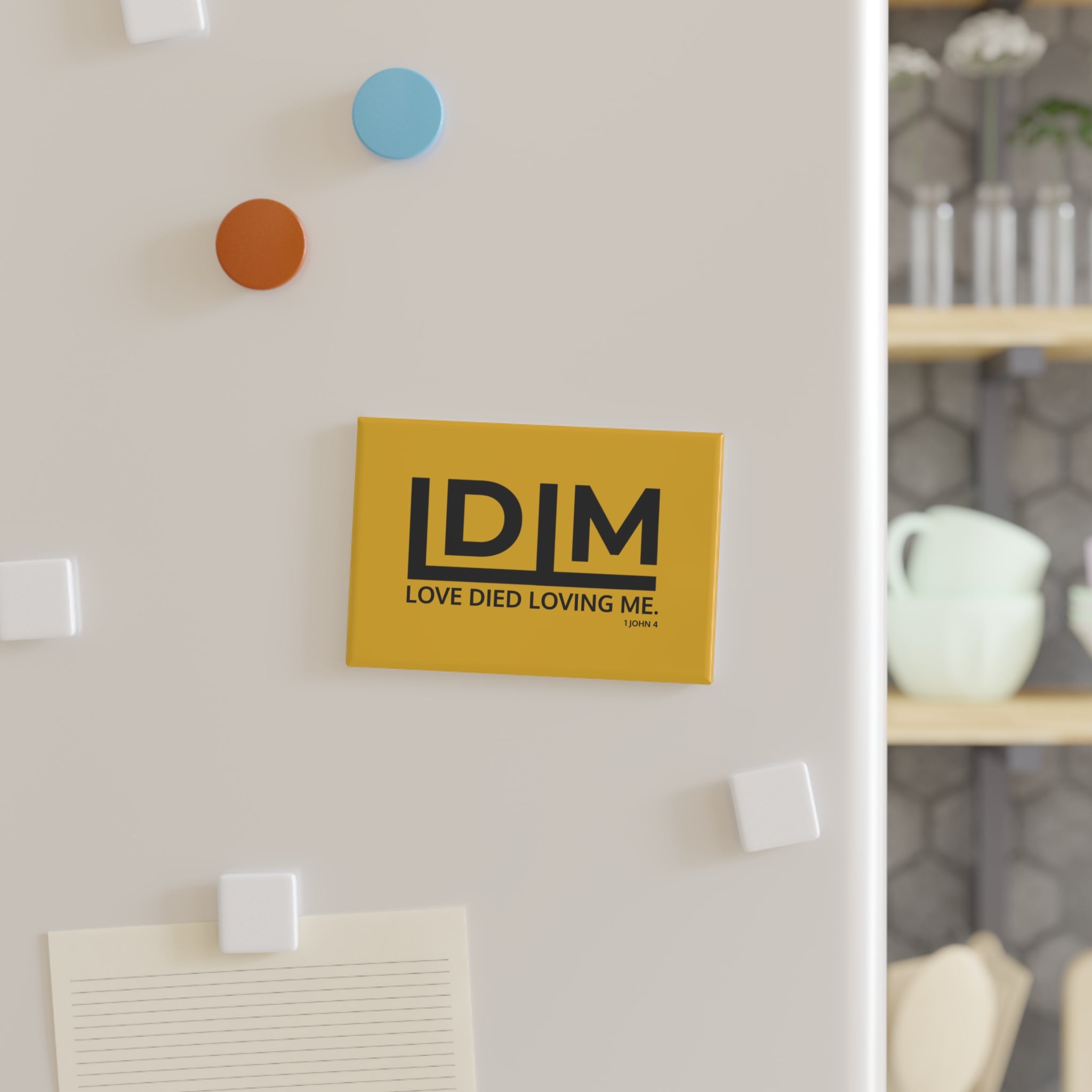 Love Died Loving Me - Fridge Magnet (Yellow/Black)