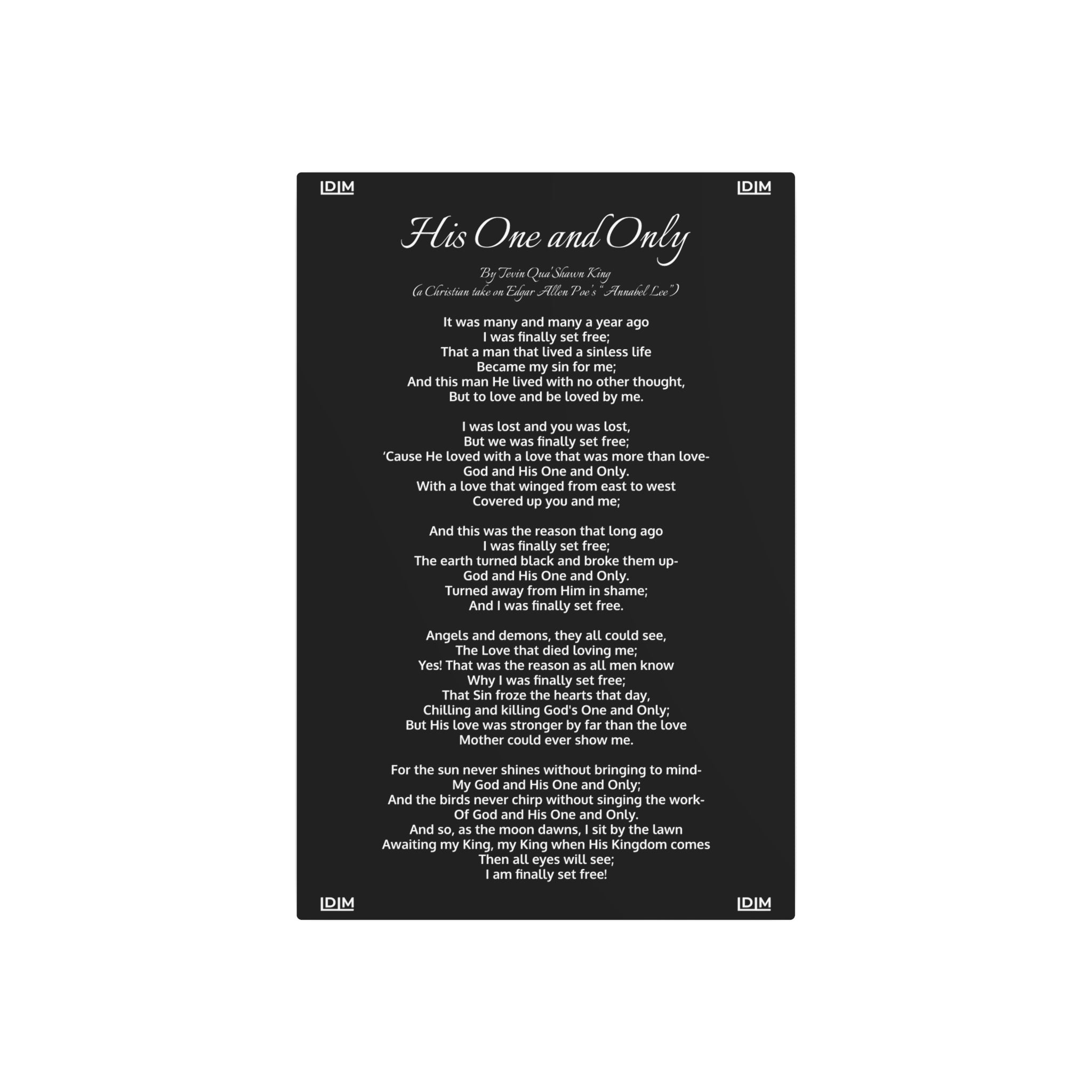 "His One and Only" Metal Wall Art (Black)