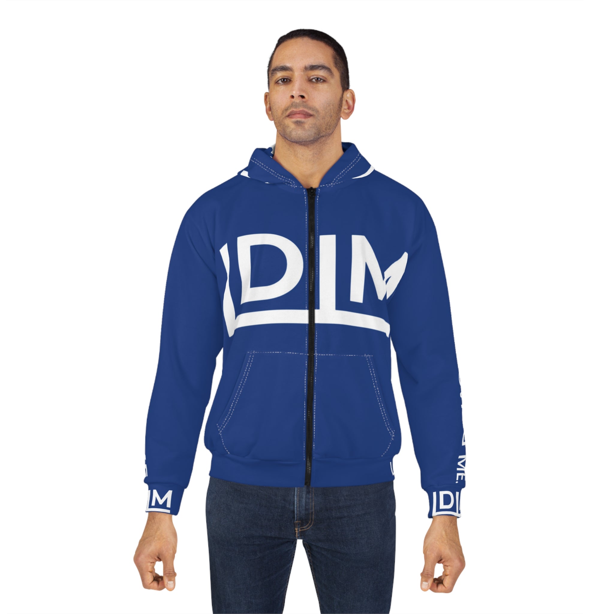 Love Died Loving Me - Unisex Horiz Logo Zip Jacket (Royal Blue/White)