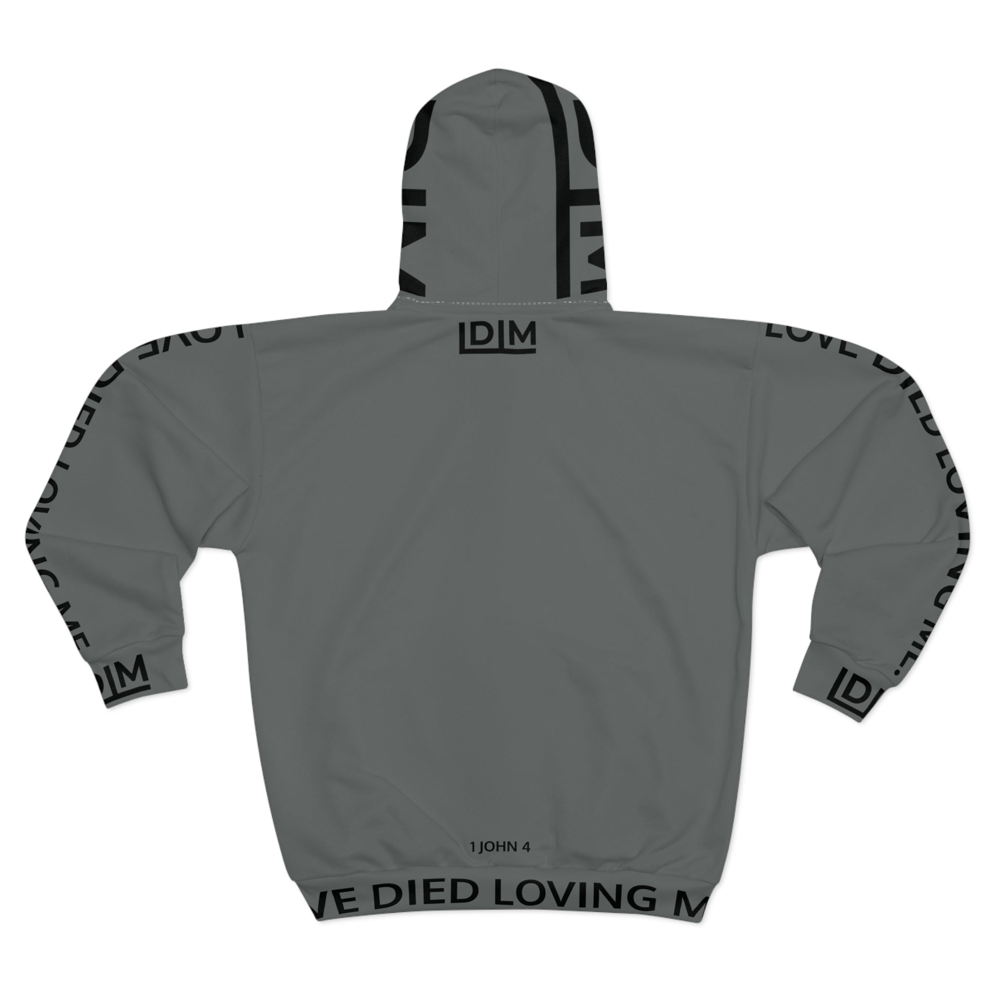 Love Died Loving Me - Unisex Horiz Logo Zip Jacket (Grey/Black)