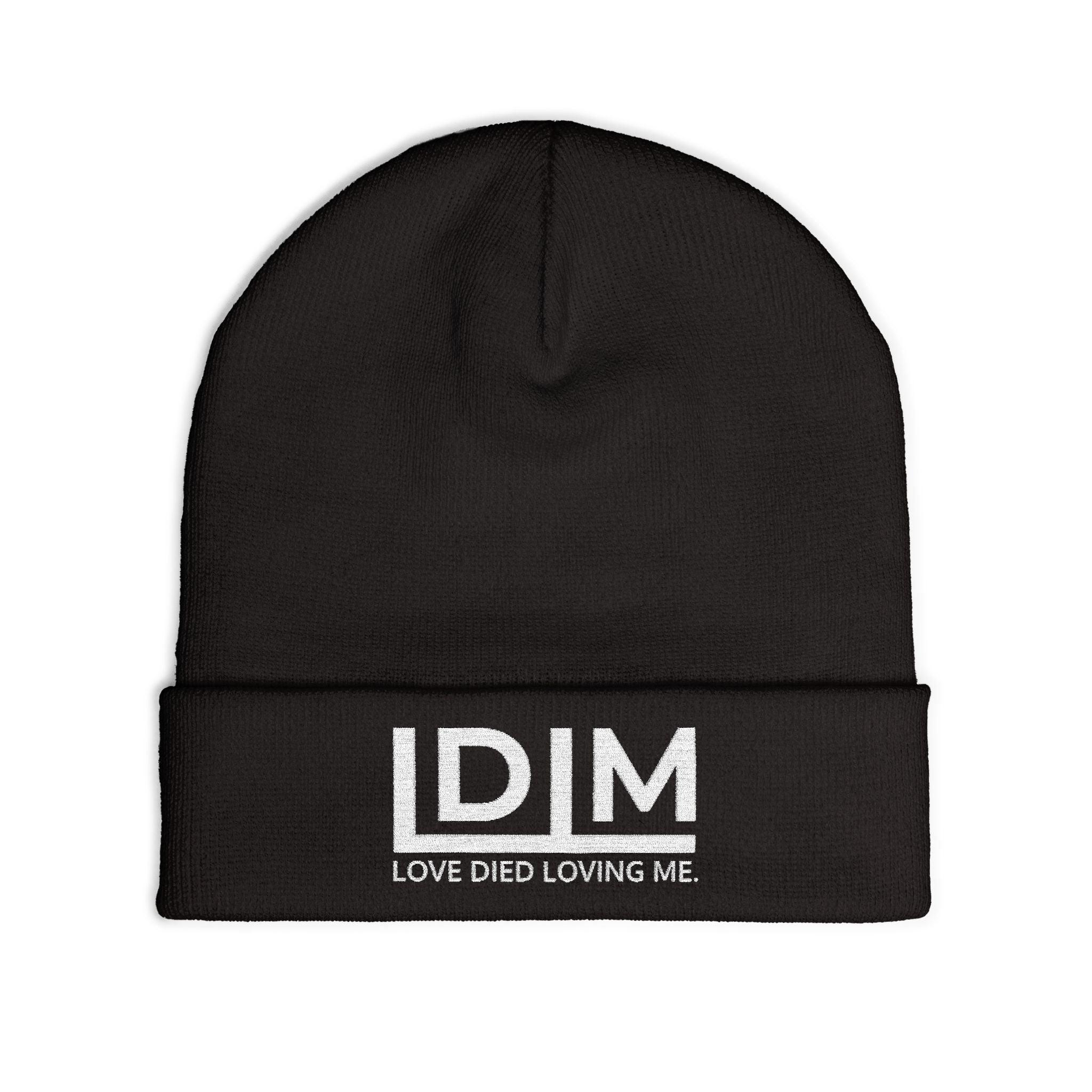 Love Died Loving Me - Embroidered Beanie (White Logo)