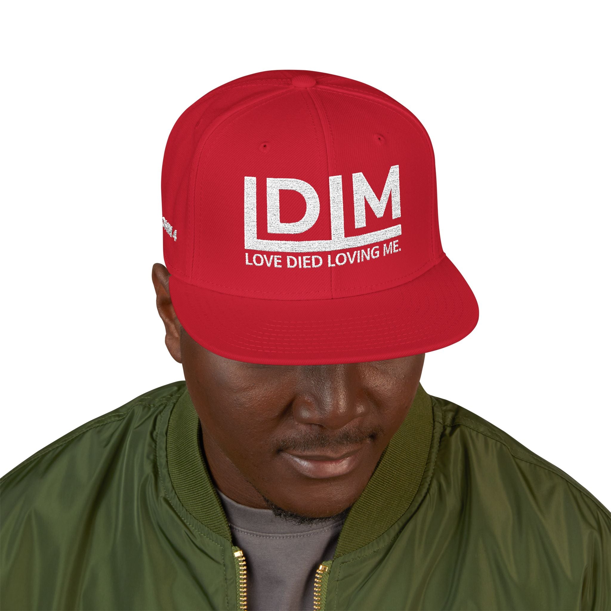 Love Died Loving Me - Embroidered Snapback Cap (White Logo)
