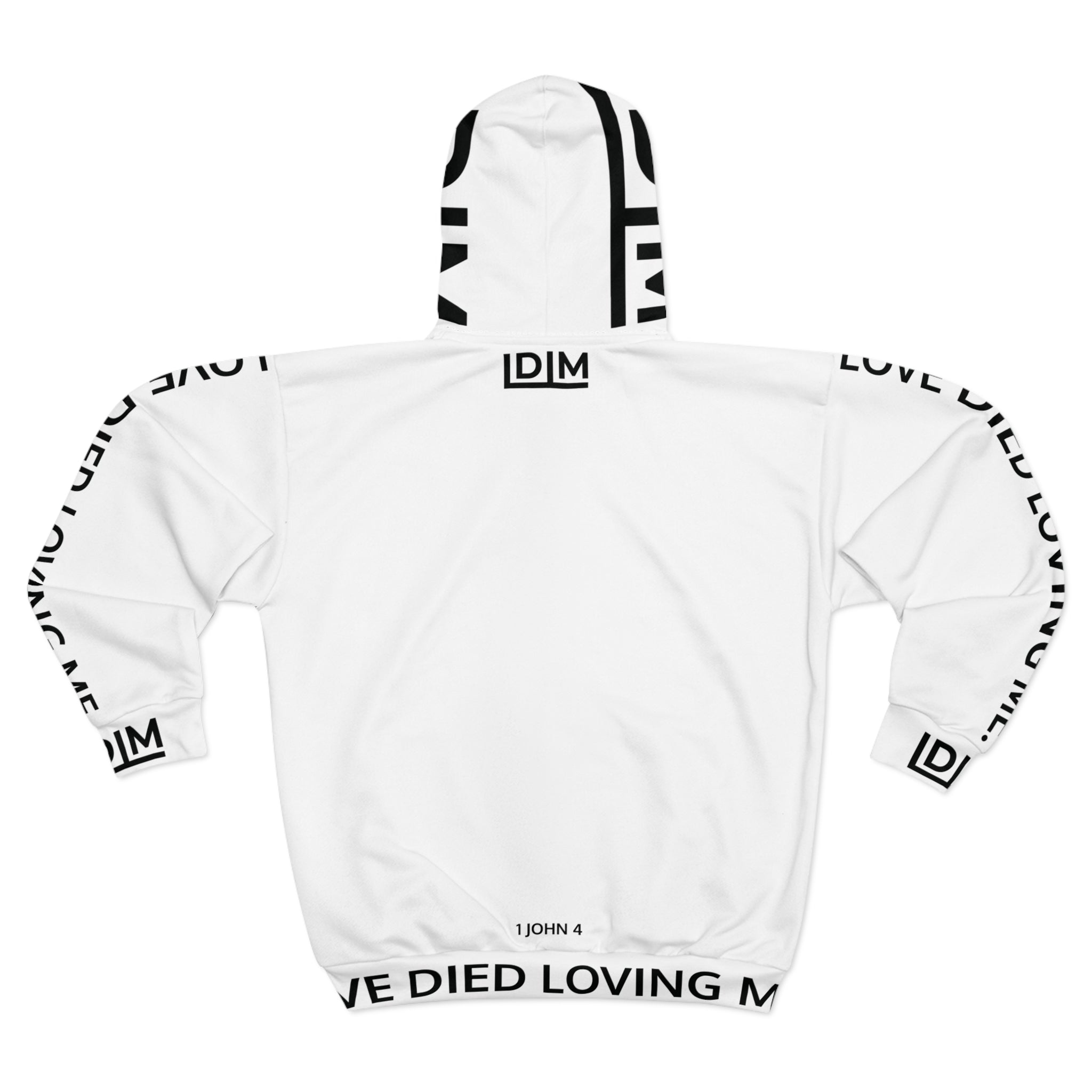 Love Died Loving Me - Unisex Horiz Logo Zip Jacket (White)