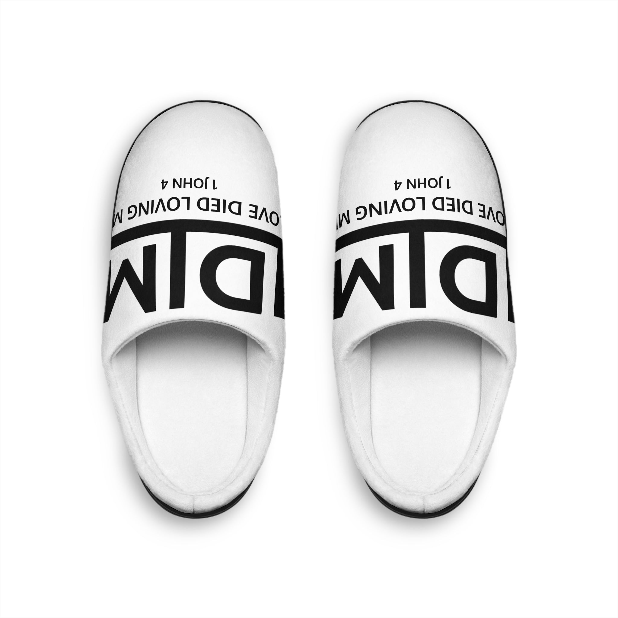 Love Died Loving Me - Men's House Slippers (White/Horiz Logo)