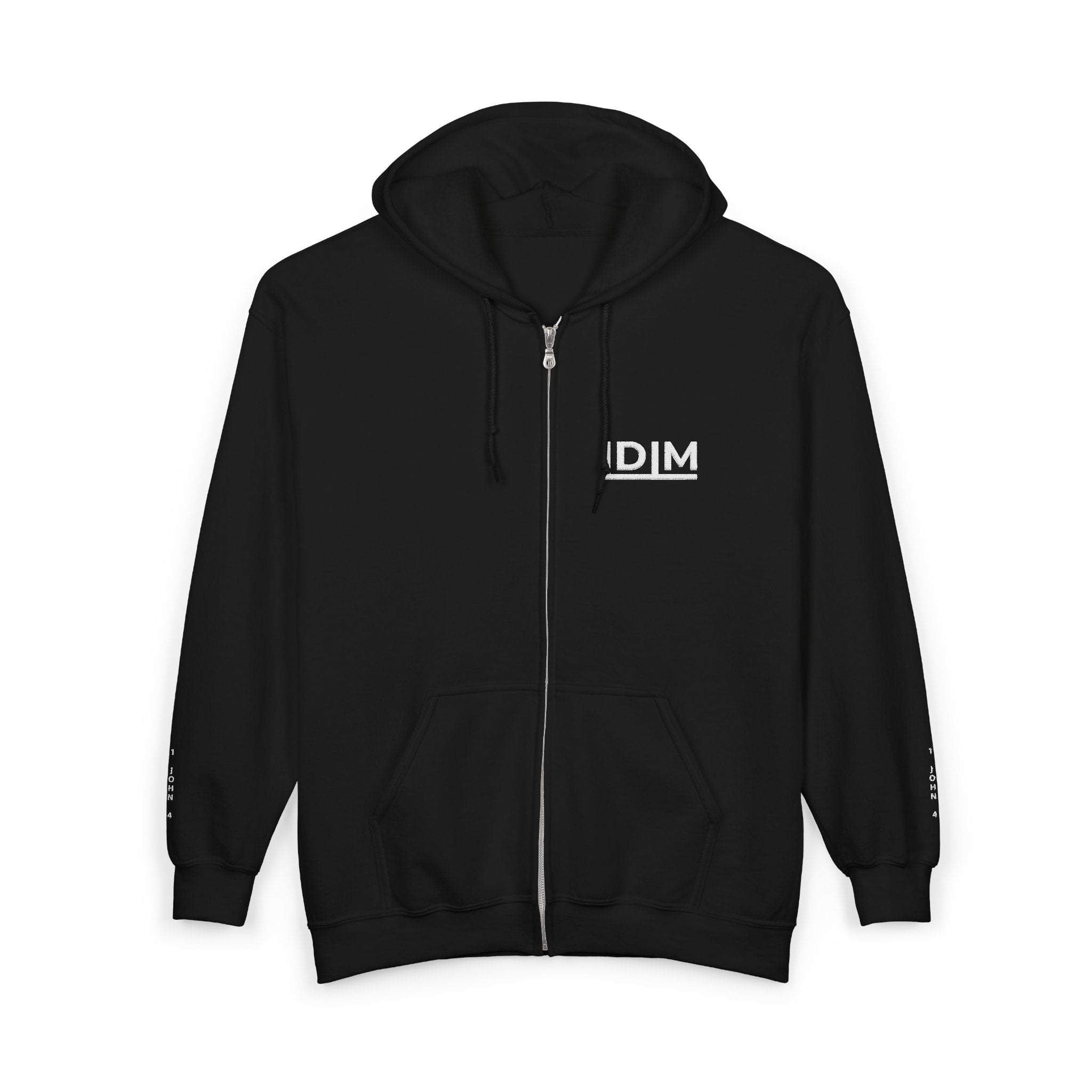Love Died Loving Me - Embroidered Unisex Zip Hoodie (White Logo)