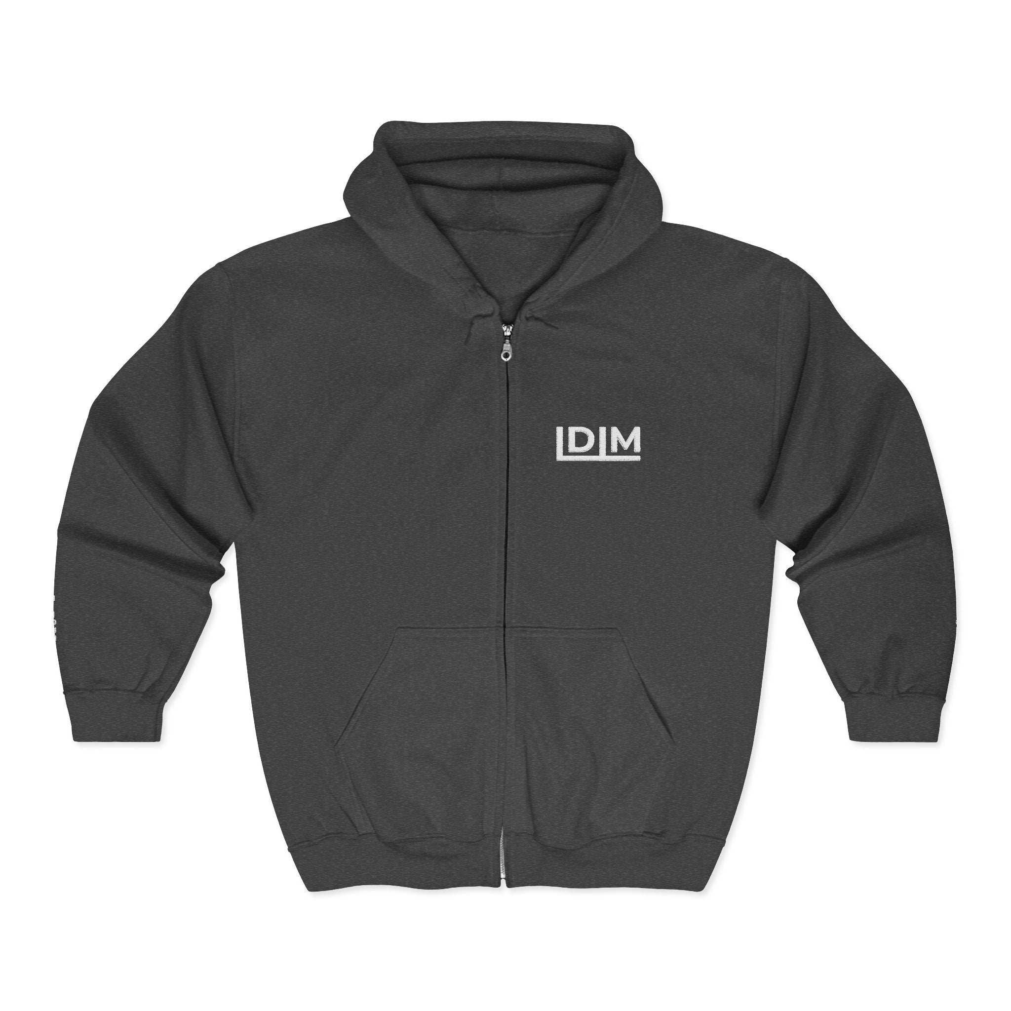 Love Died Loving Me - Embroidered Unisex Zip Hoodie (White Logo)