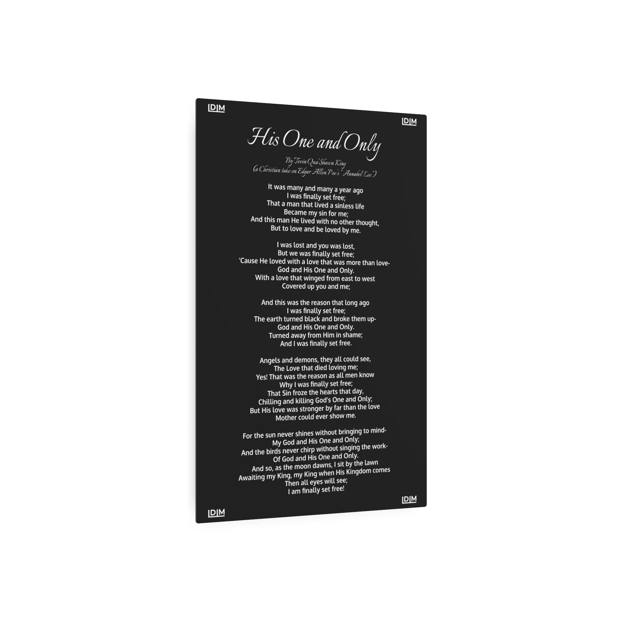 "His One and Only" Metal Wall Art (Black)