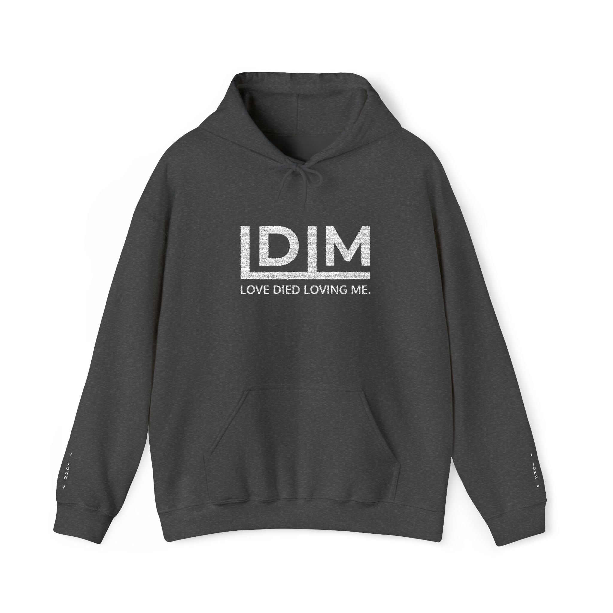 Love Died Loving Me - Embroidered Unisex Hoodie (White Logo)
