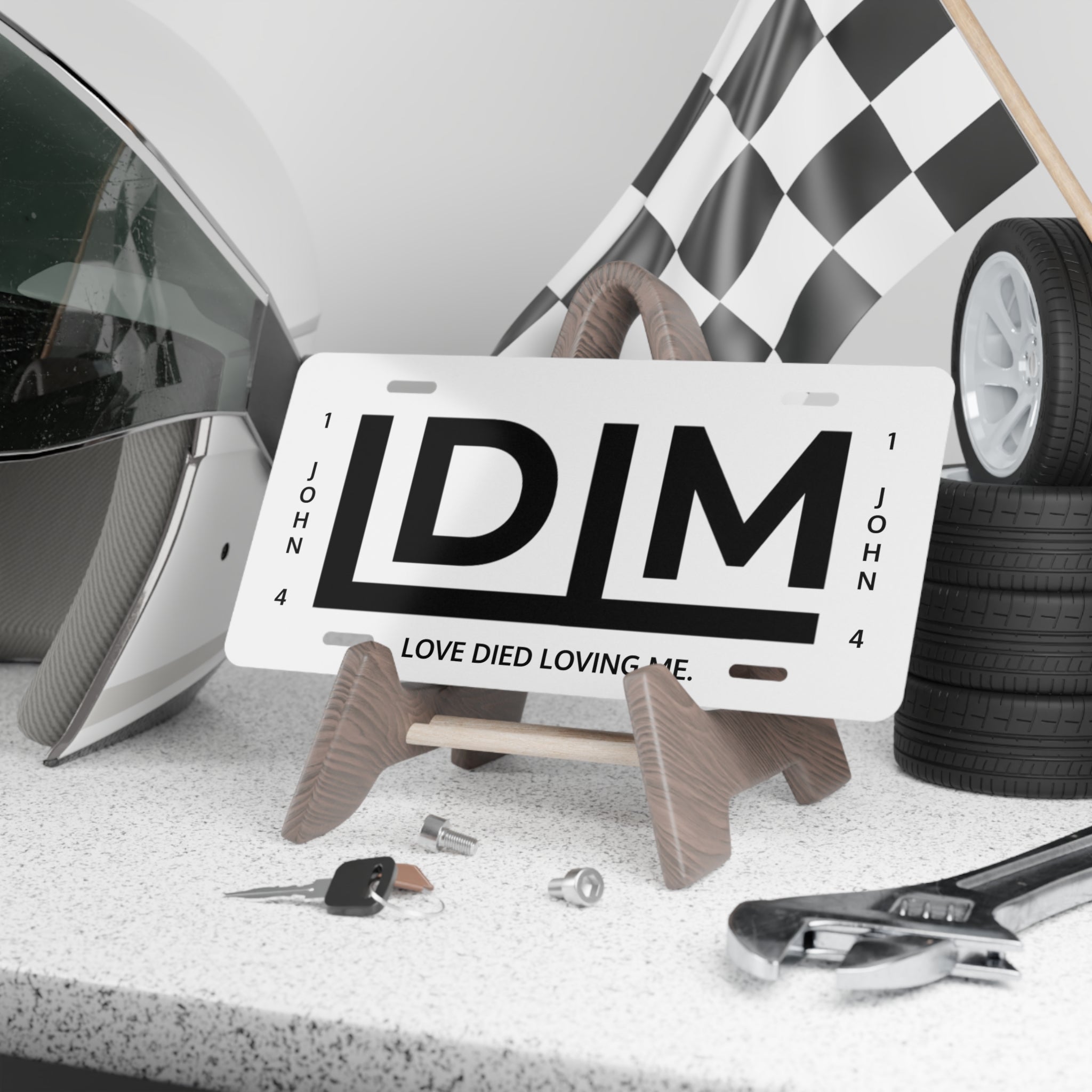 Love Died Loving Me  - Vanity Plate (White/Bottom Quote)