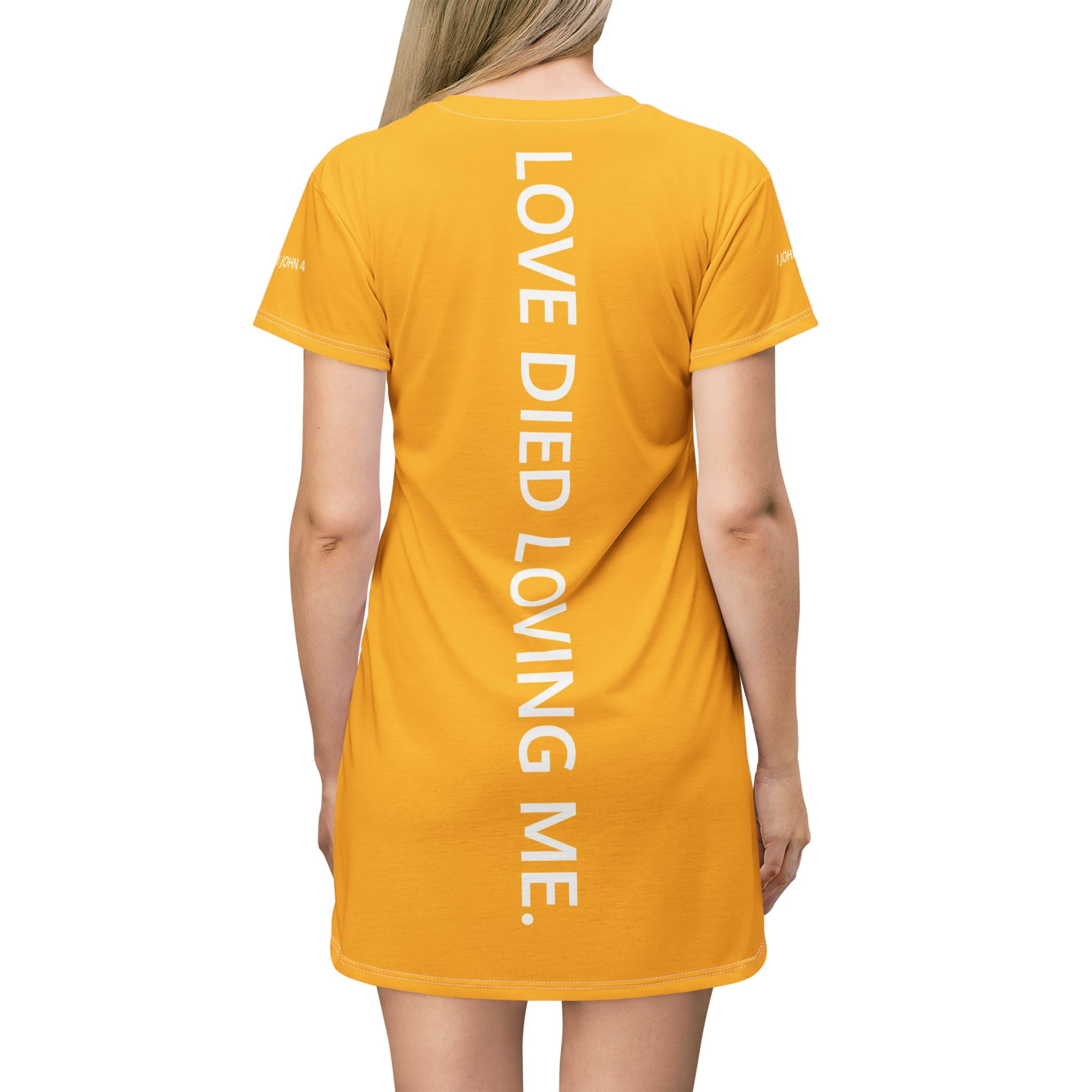Love Died Loving Me - T-Shirt Dress (Gold)