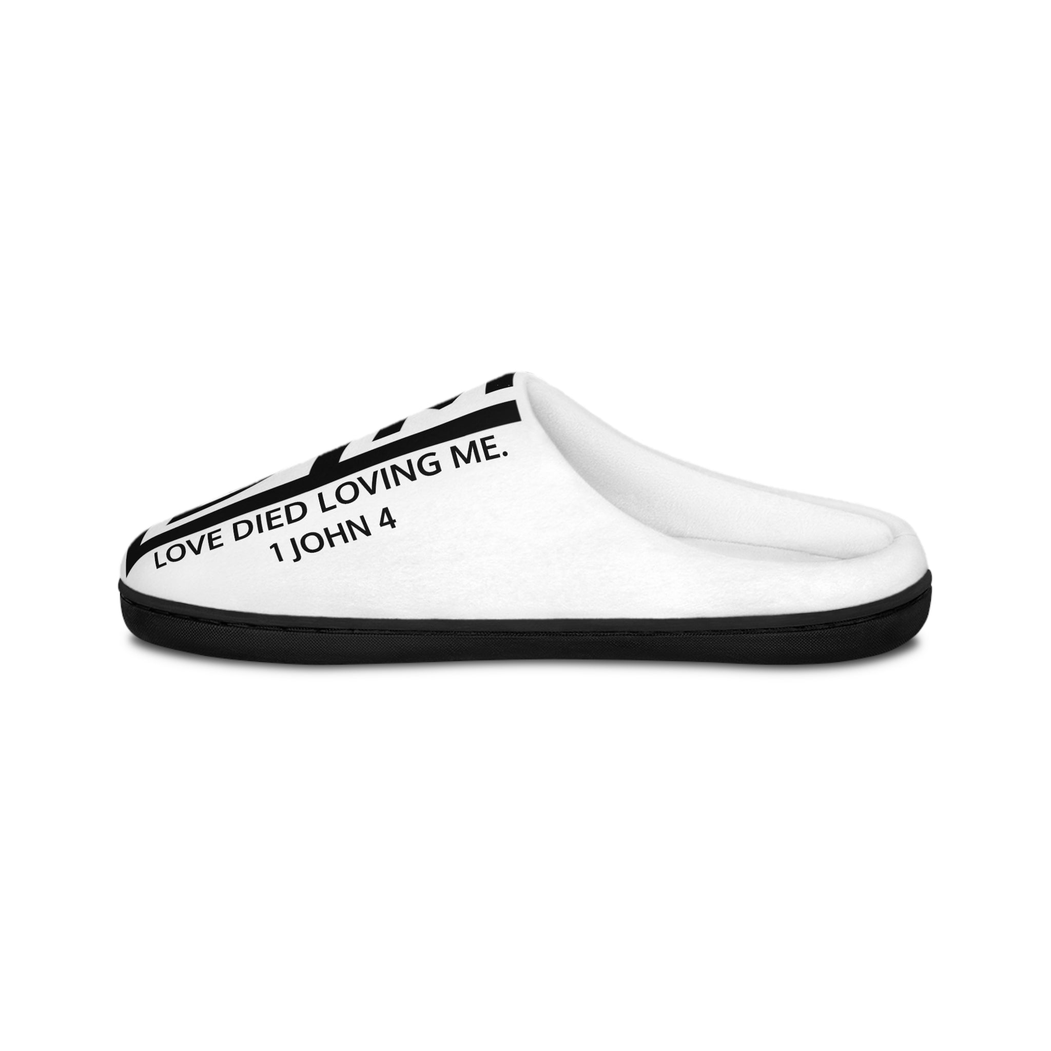 Love Died Loving Me - Men's House Slippers (White/Vert Logo)