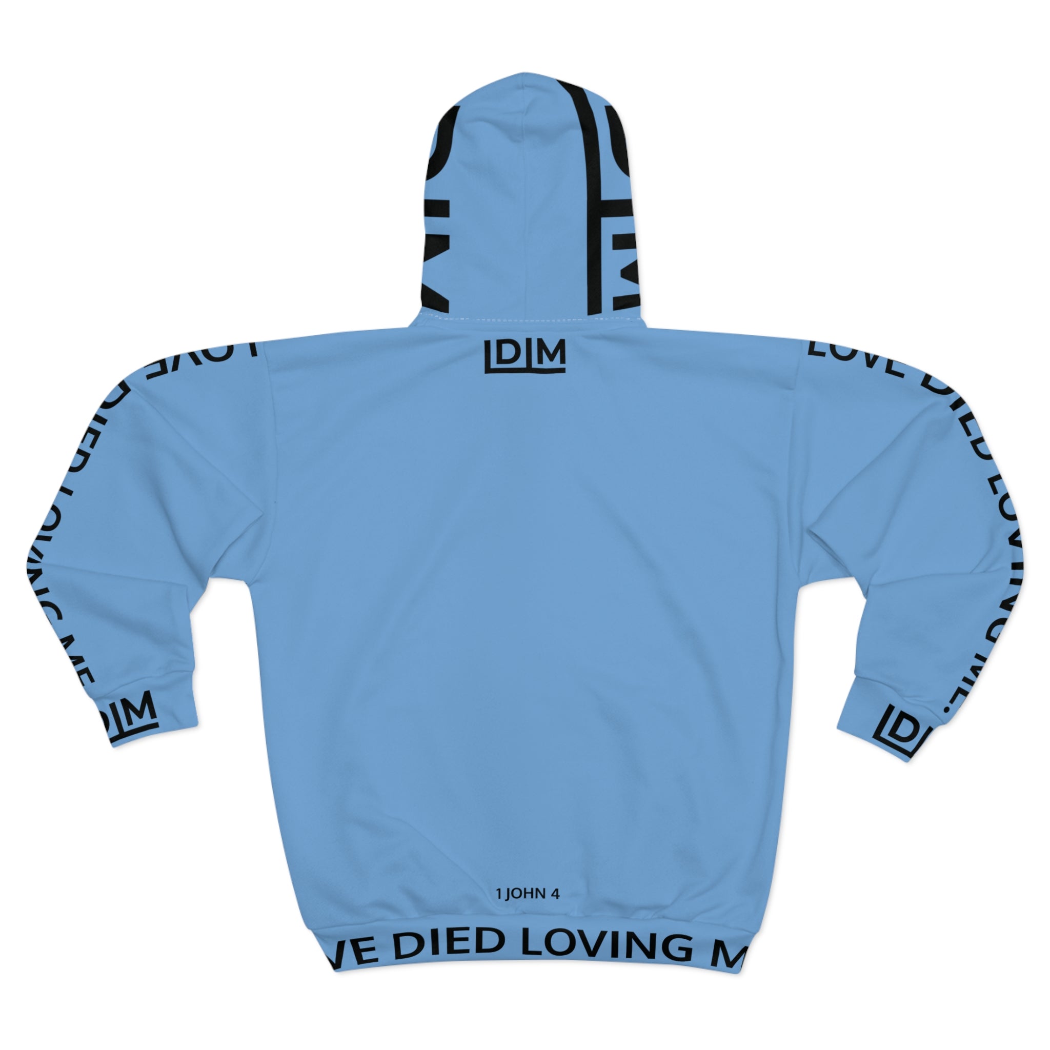 Love Died Loving Me - Unisex Horiz Logo Zip Jacket (Baby Blue/Black)