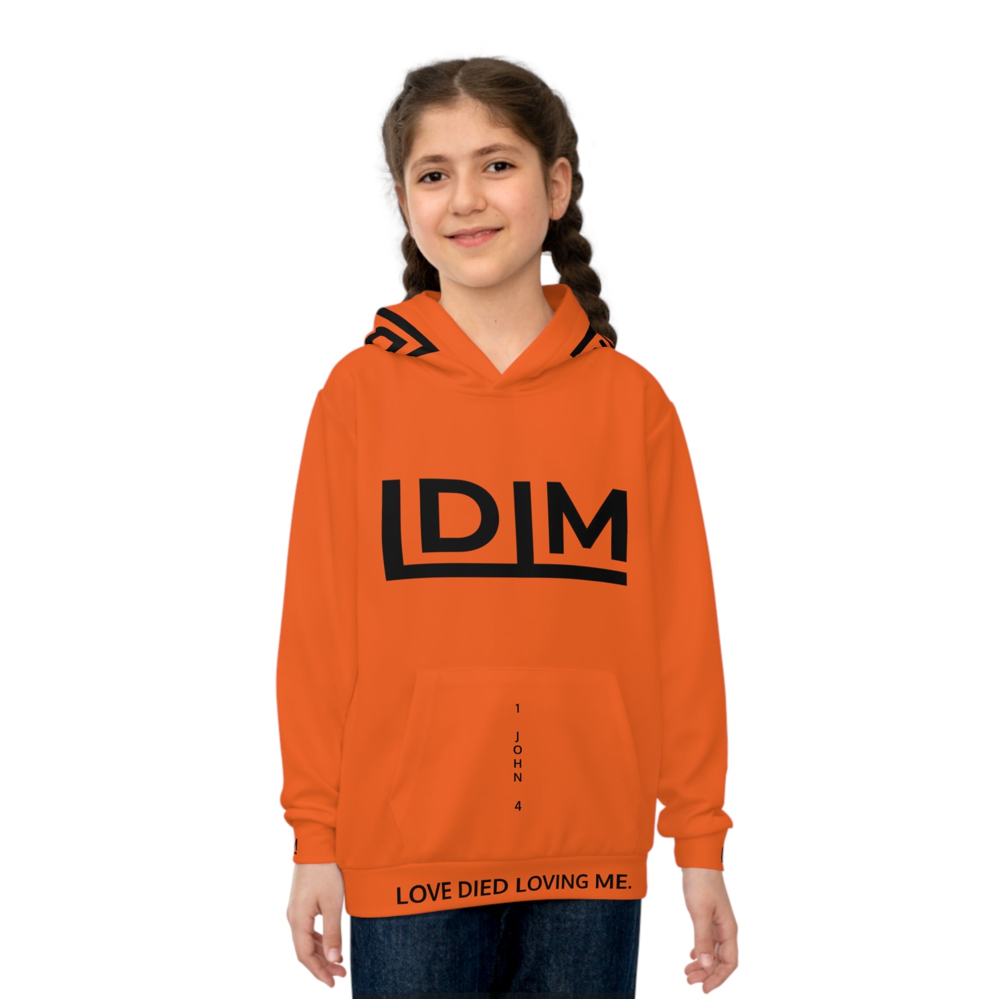 Love Died Loving Me - Kids Hoodie (Orange/Black)